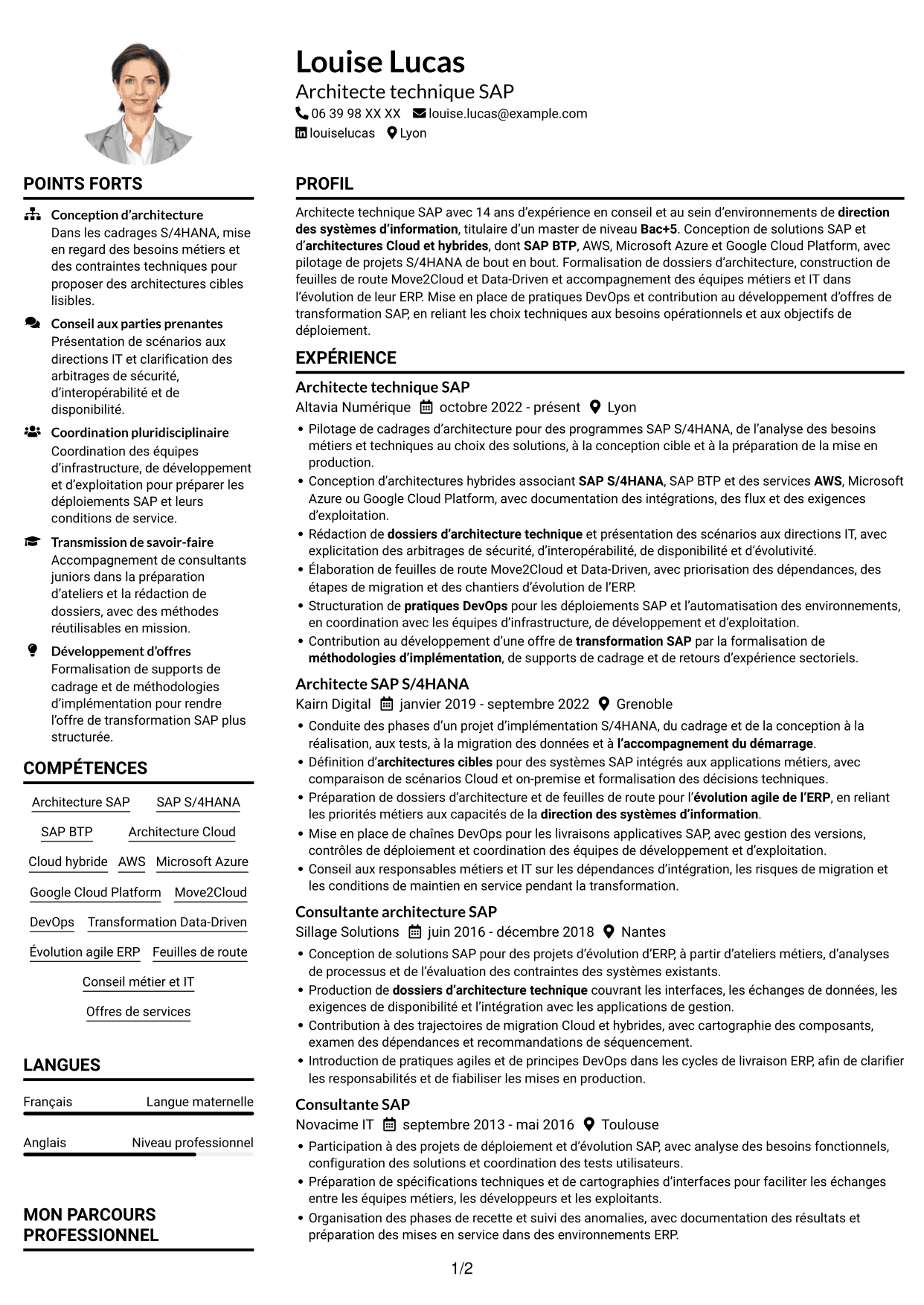 Exemple de CV — page 1