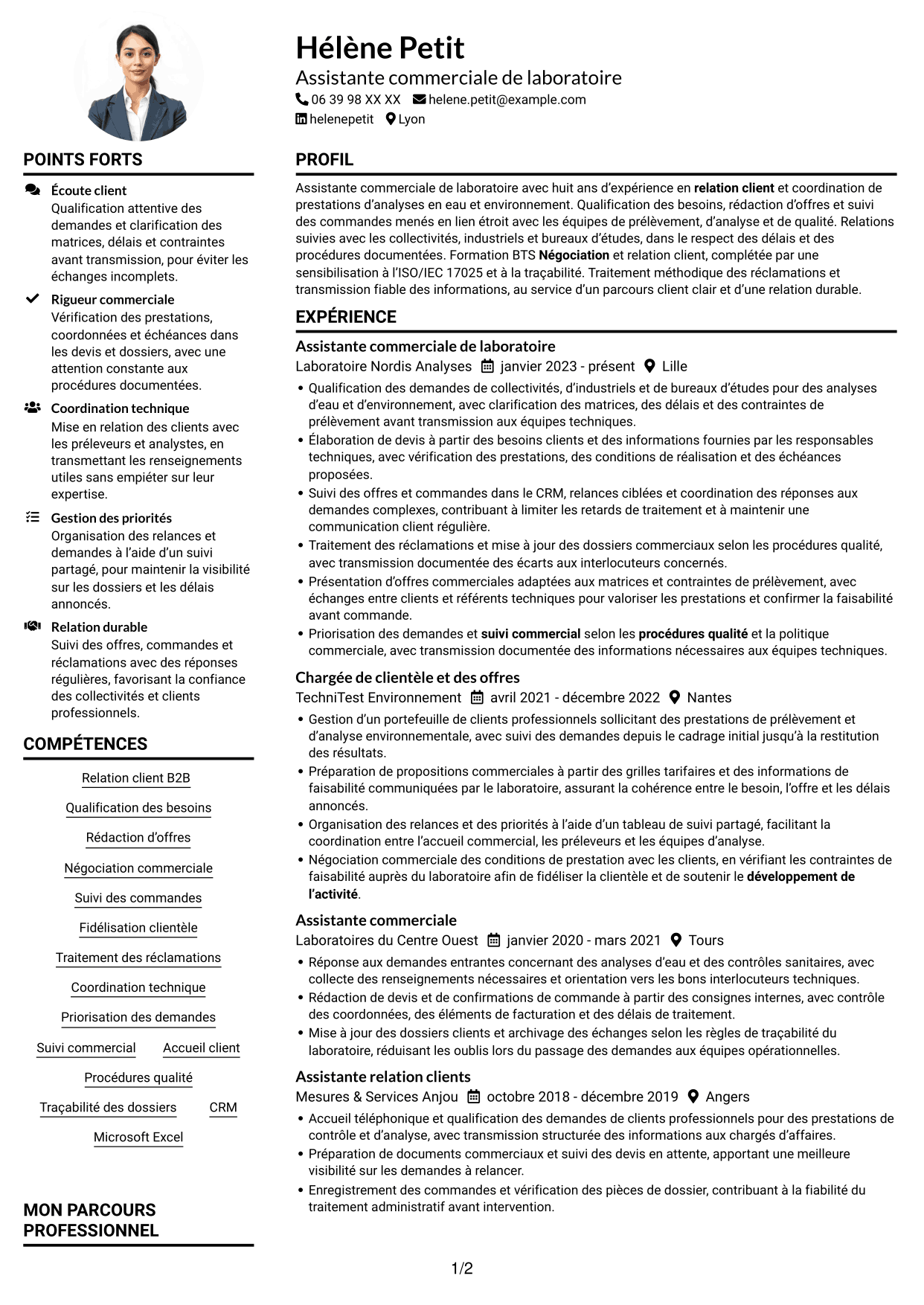 Exemple de CV — page 1