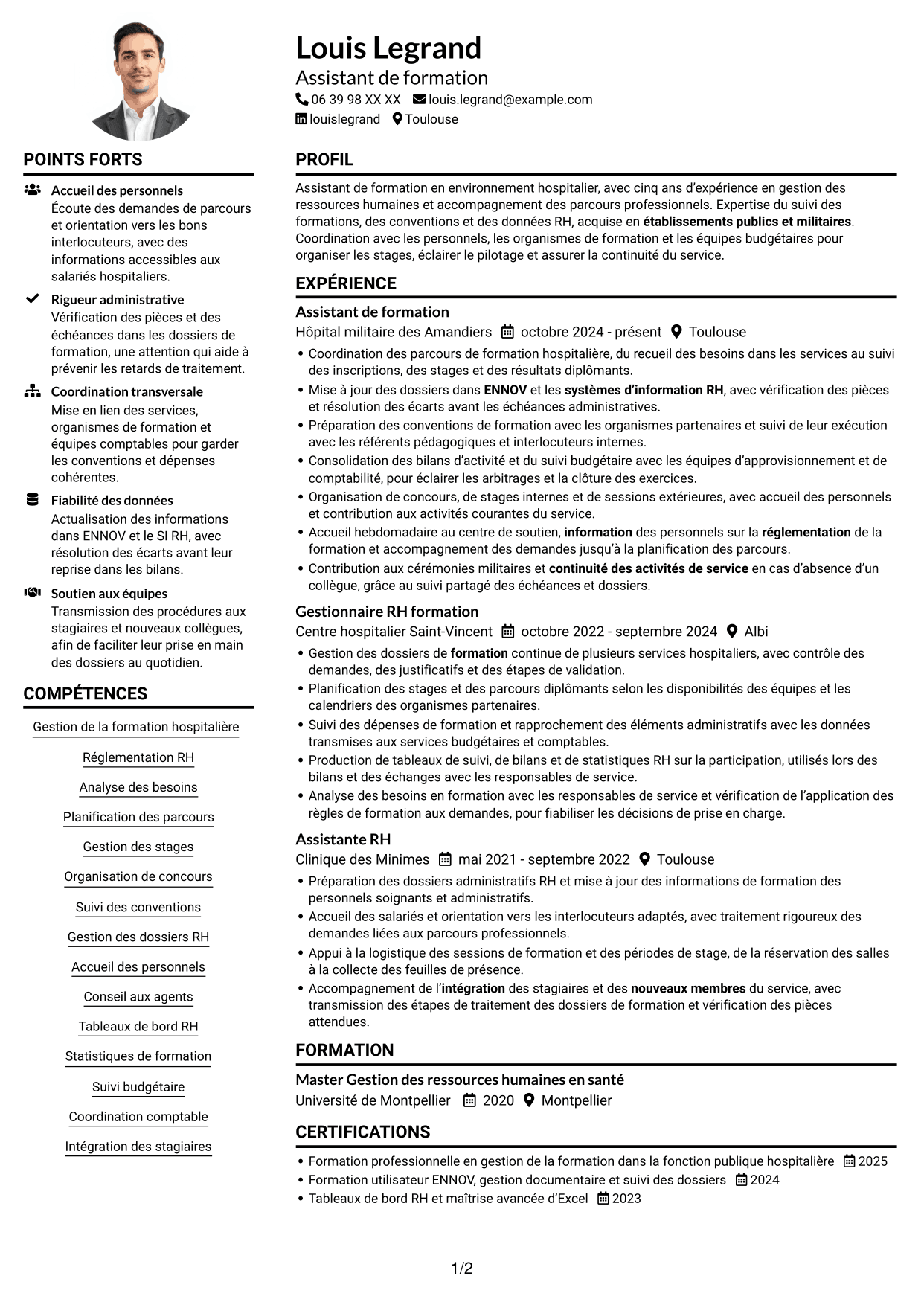 Exemple de CV — page 1
