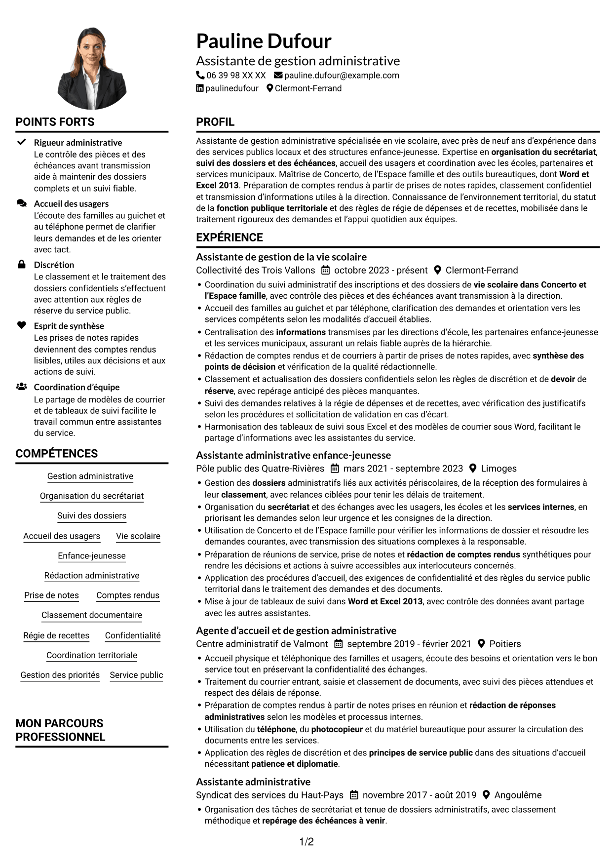 Exemple de CV — page 1