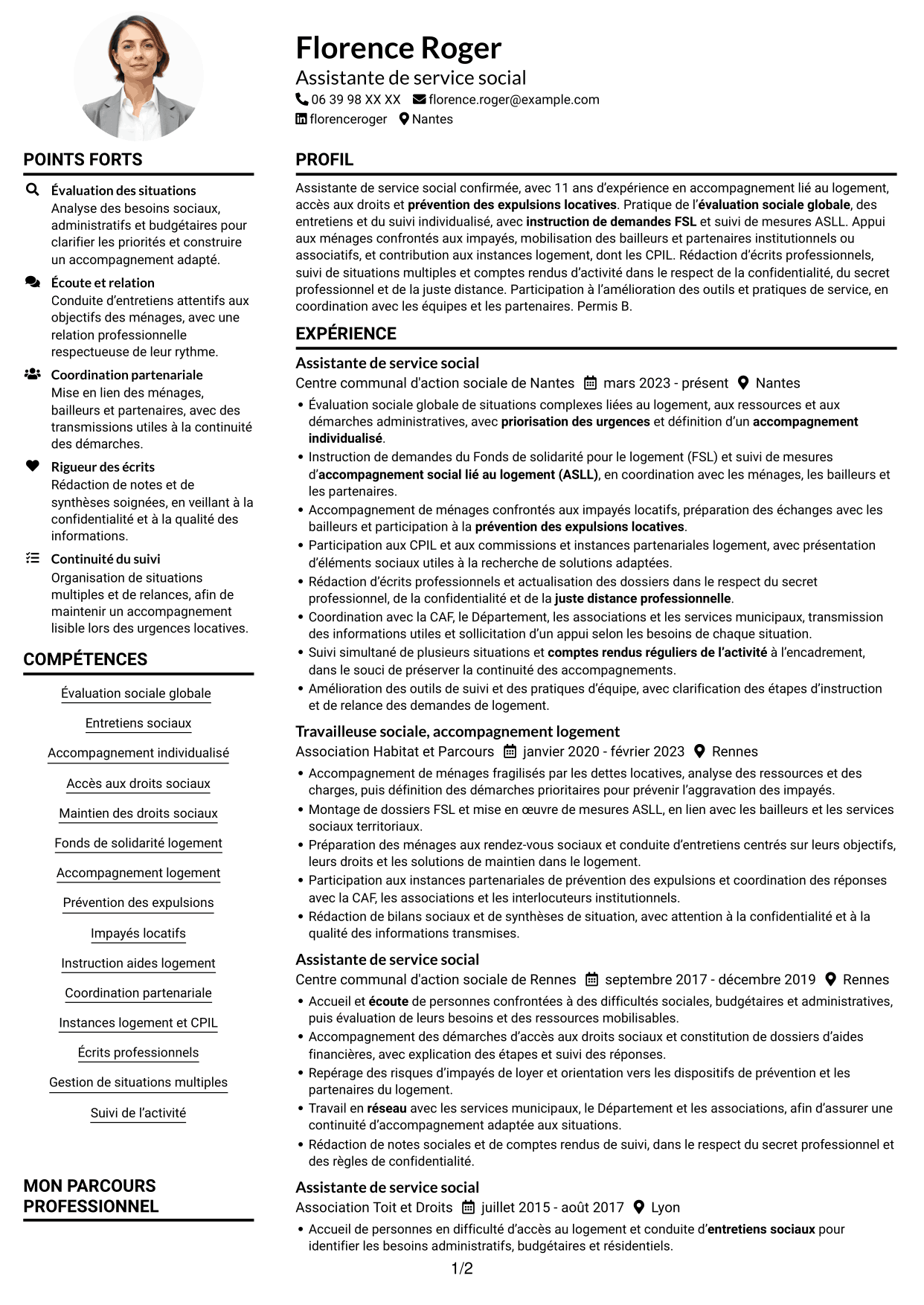 Exemple de CV — page 1