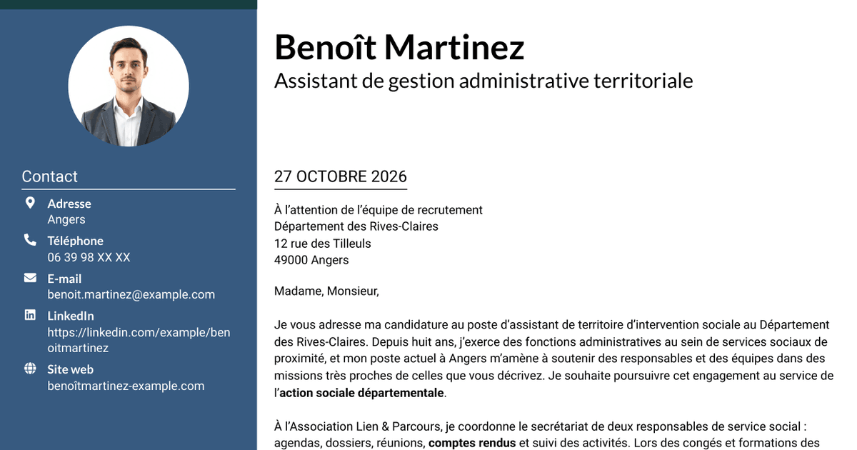 7 modèles de lettre de motivation pour Assistant de territoire d’intervention sociale, avec exemples