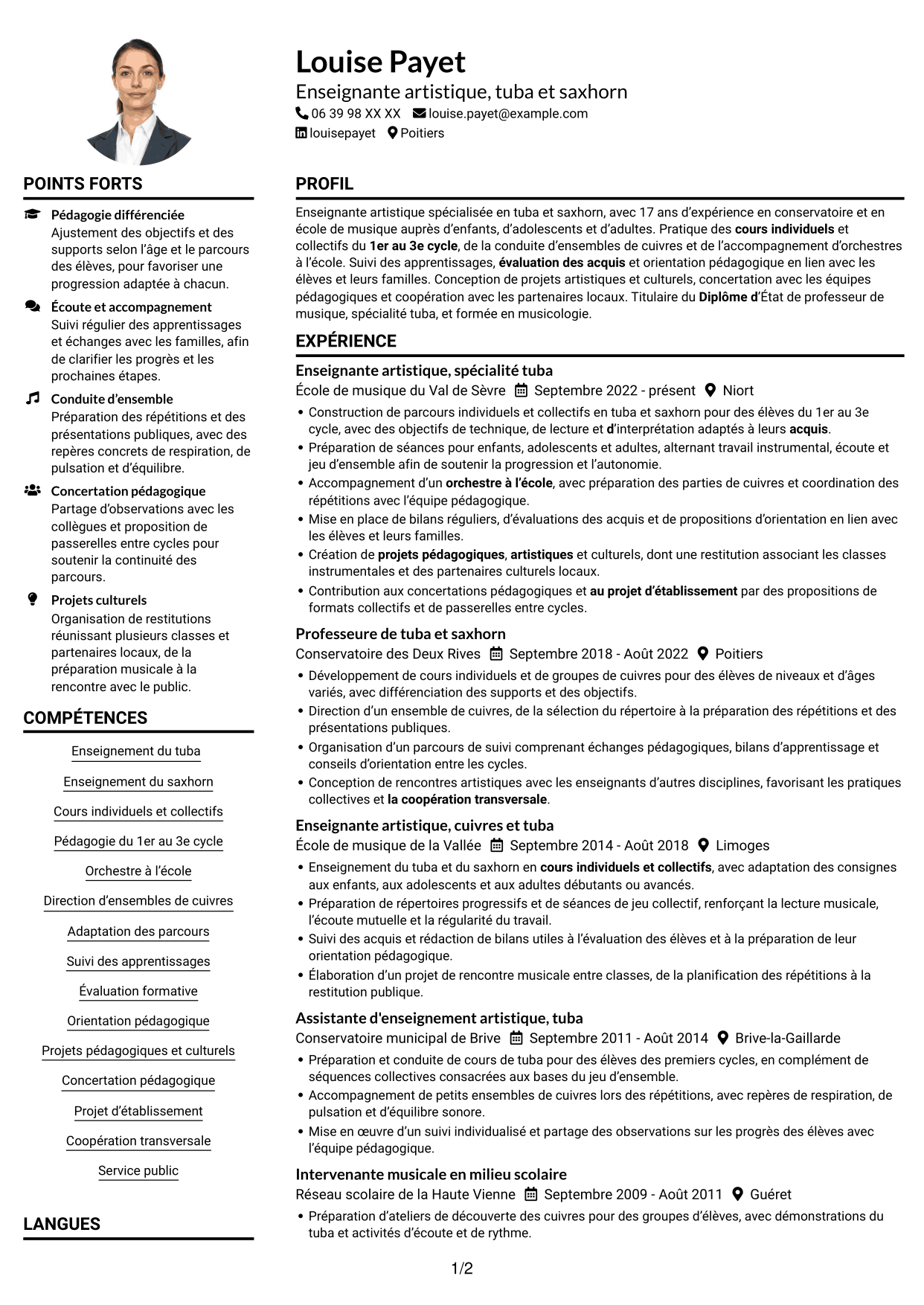Exemple de CV — page 1