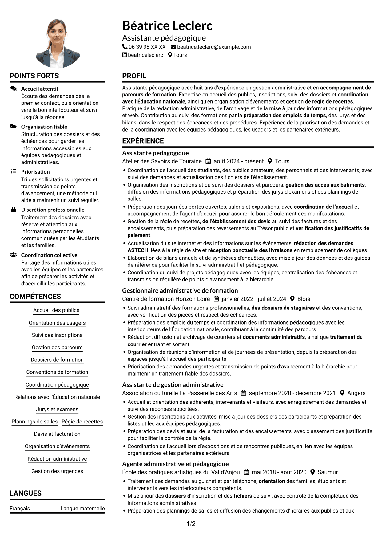 Exemple de CV — page 1
