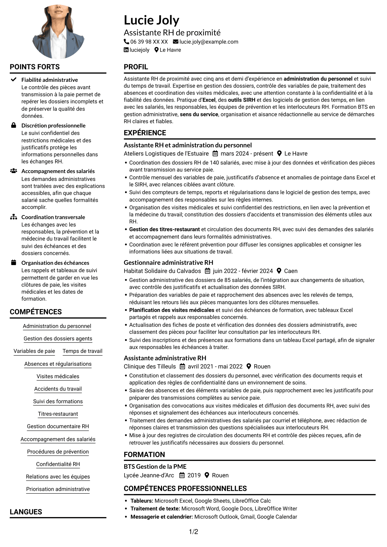 Exemple de CV — page 1