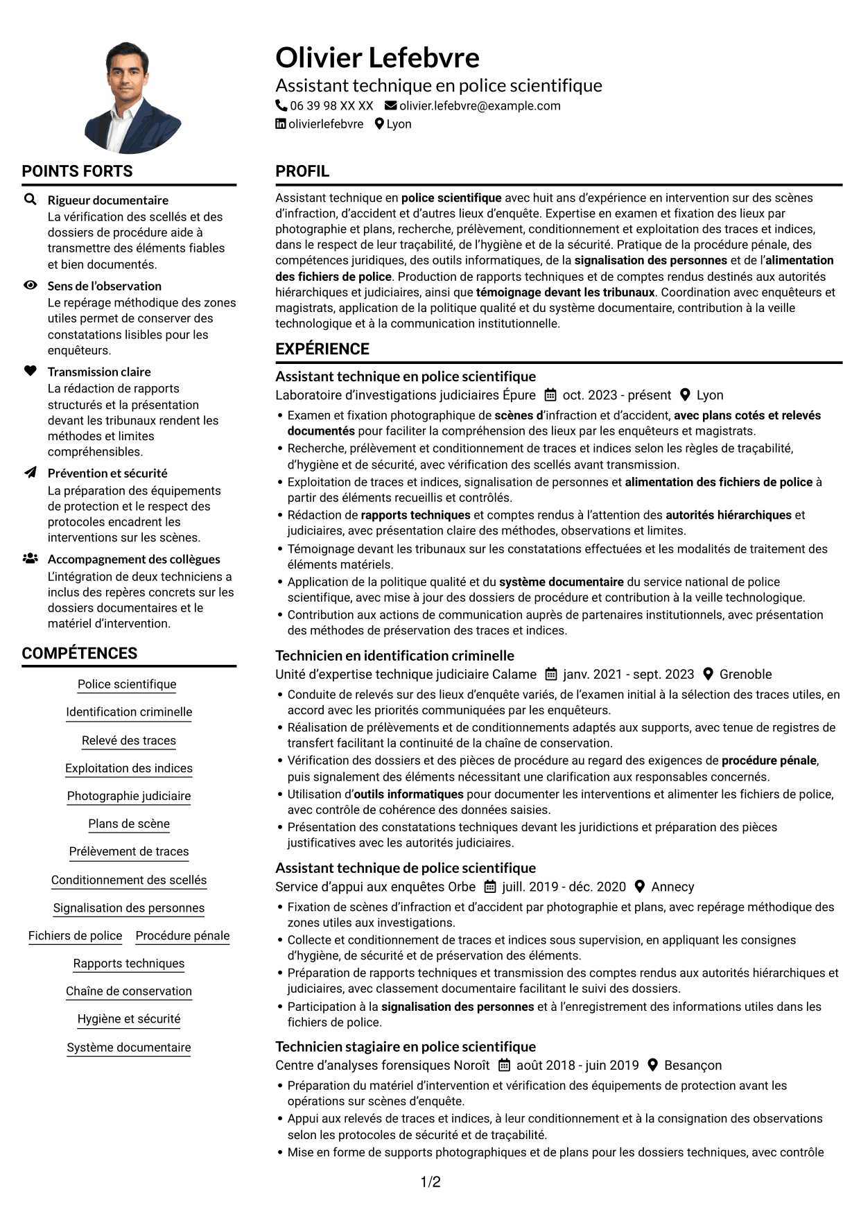 Exemple de CV — page 1