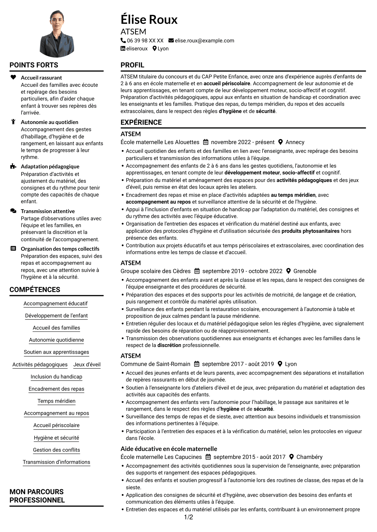 Exemple de CV — page 1
