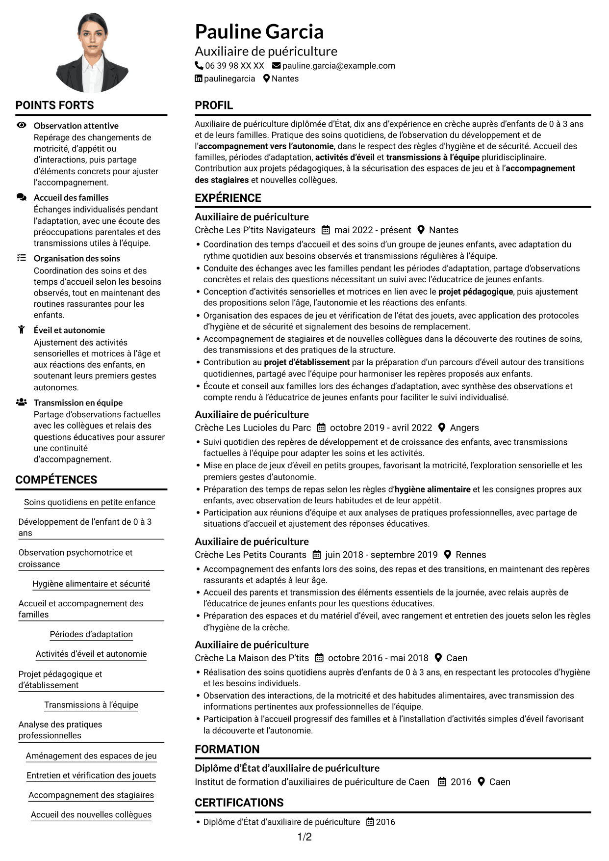 Exemple de CV — page 1