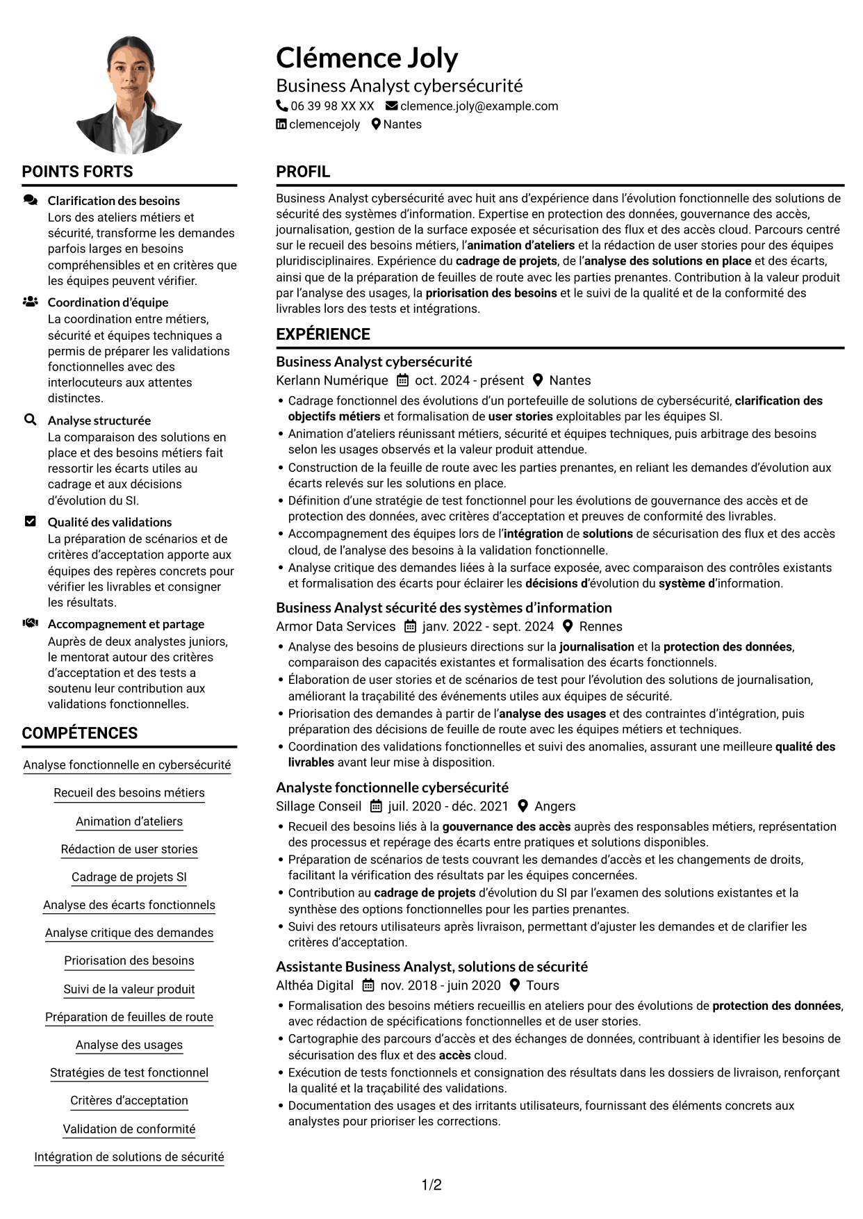 Exemple de CV — page 1