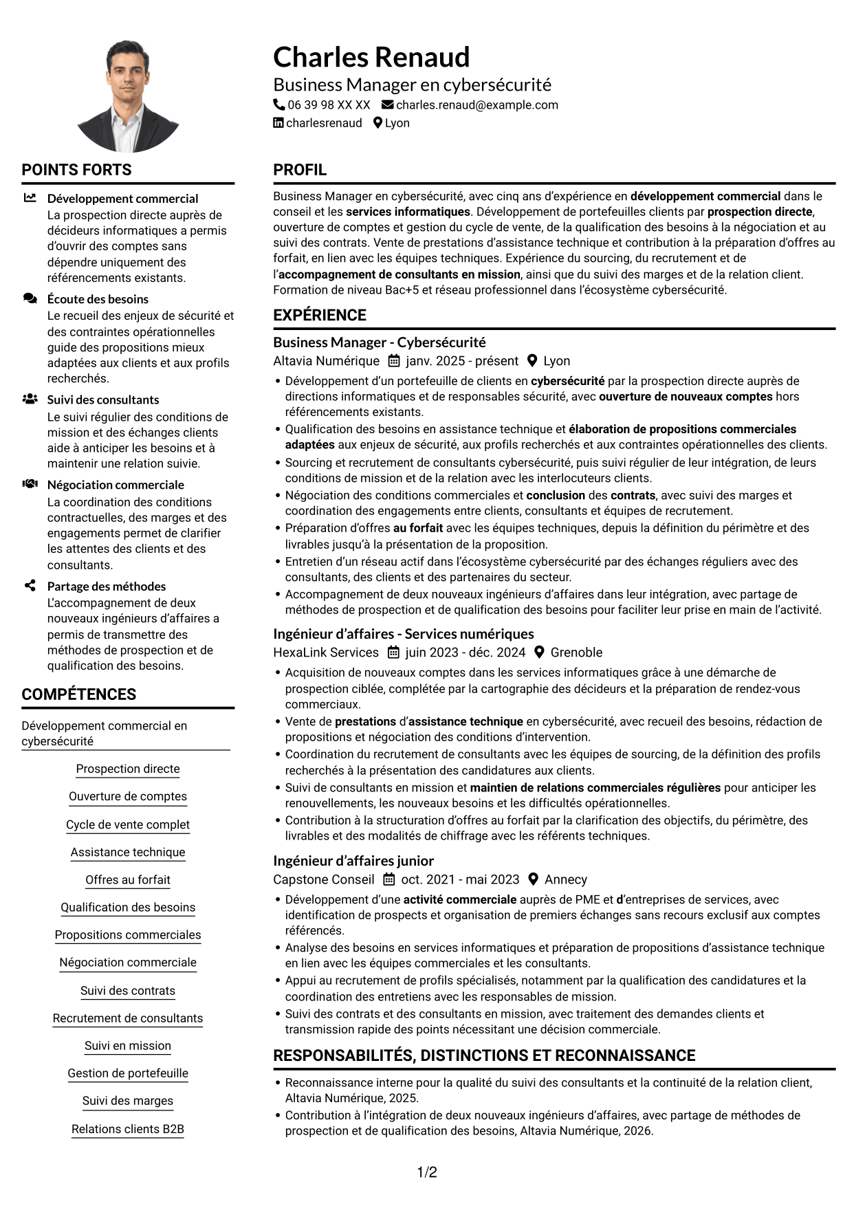 Exemple de CV — page 1