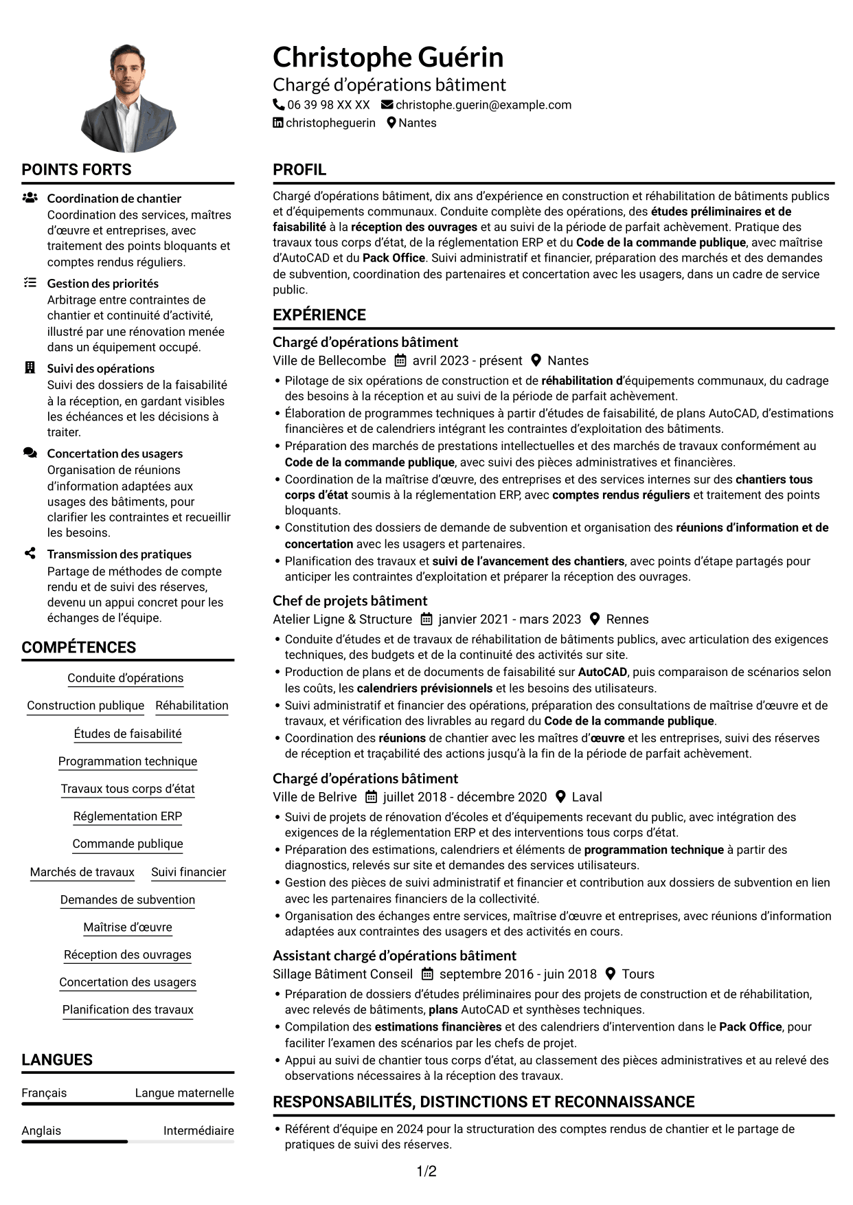 Exemple de CV — page 1