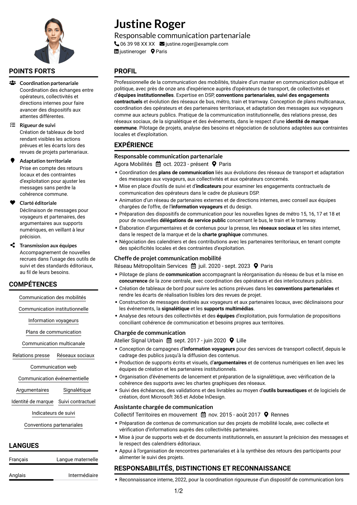 Exemple de CV — page 1