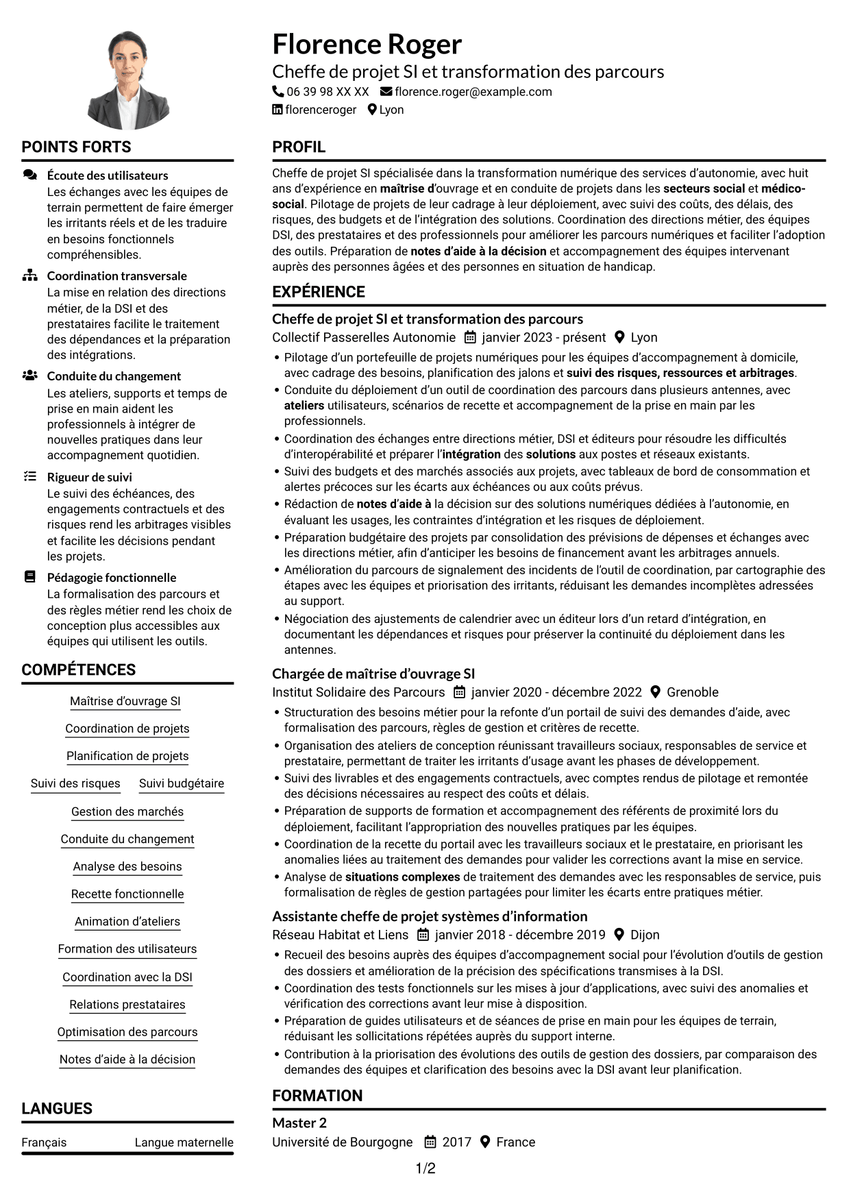 Exemple de CV — page 1