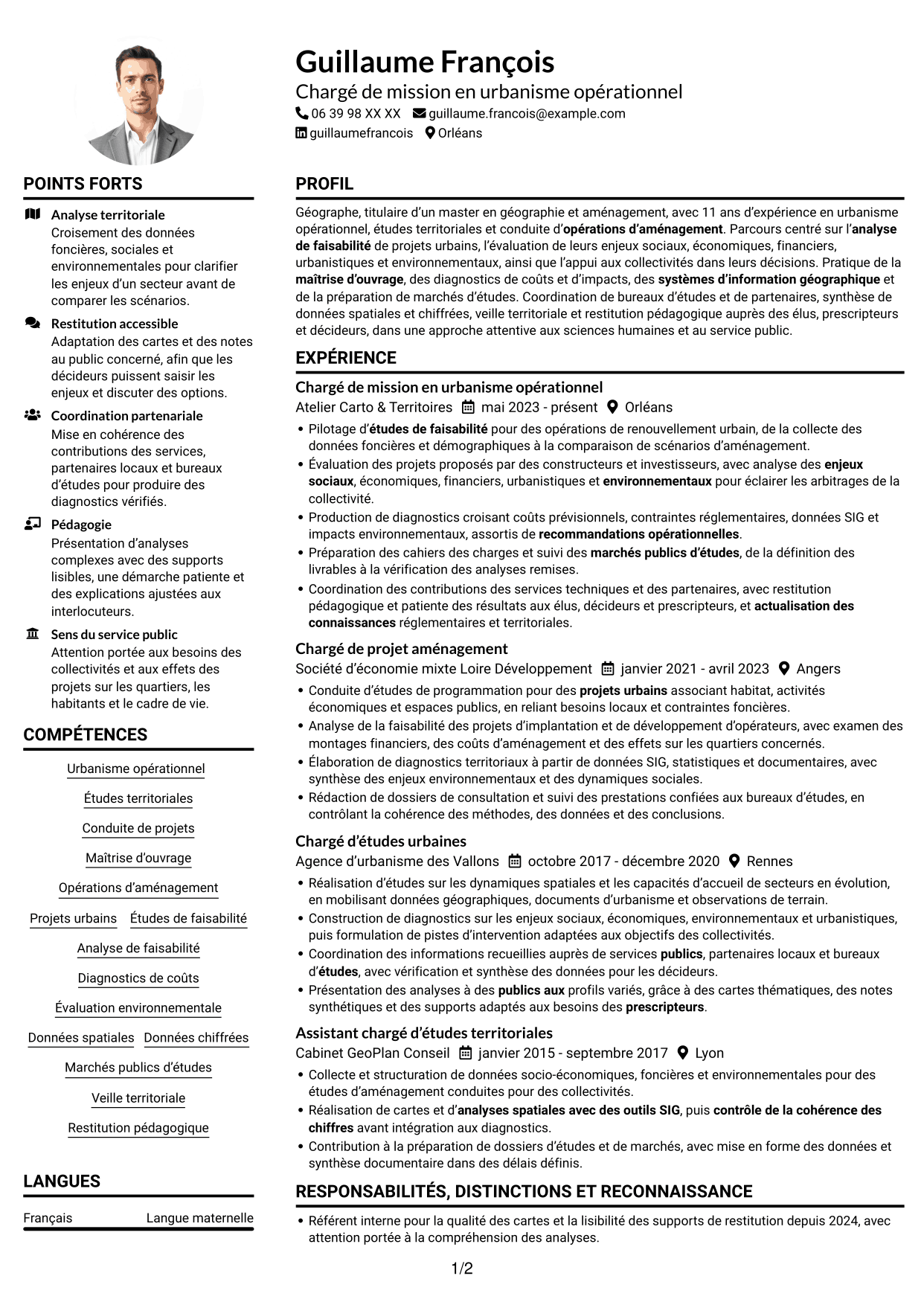 Exemple de CV — page 1