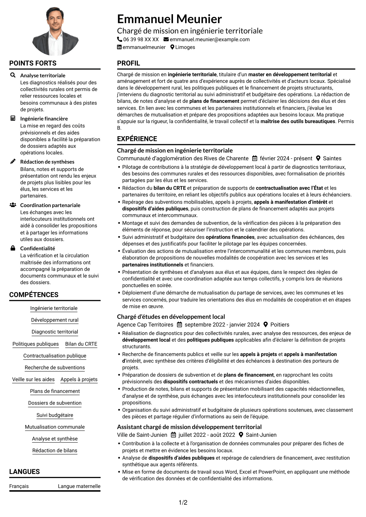Exemple de CV — page 1