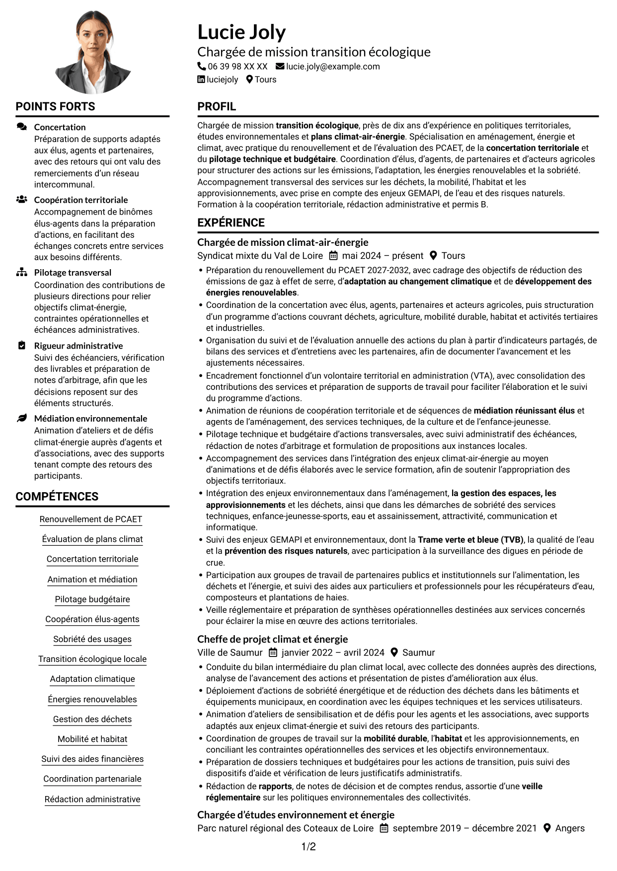 Exemple de CV — page 1