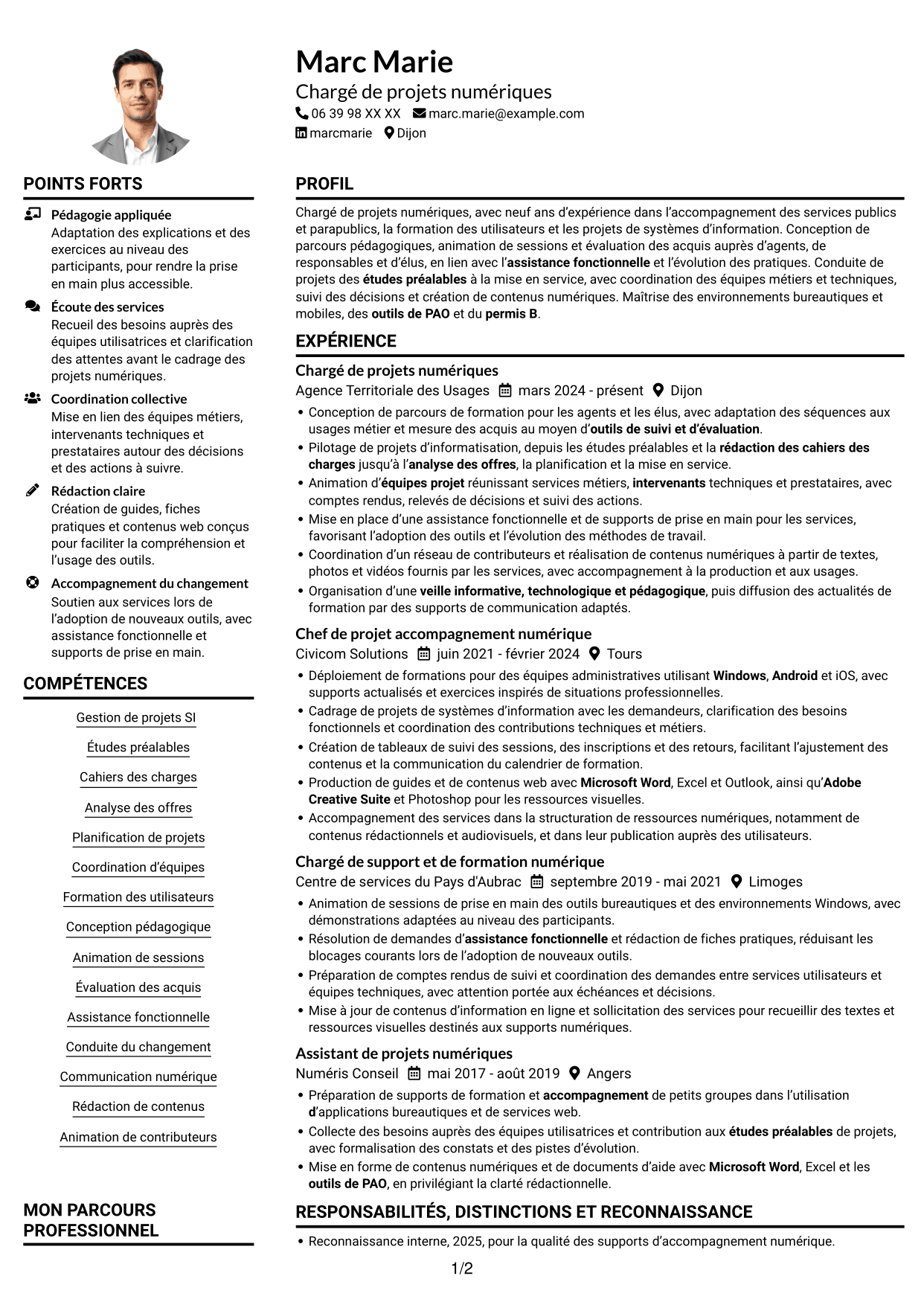 Exemple de CV — page 1