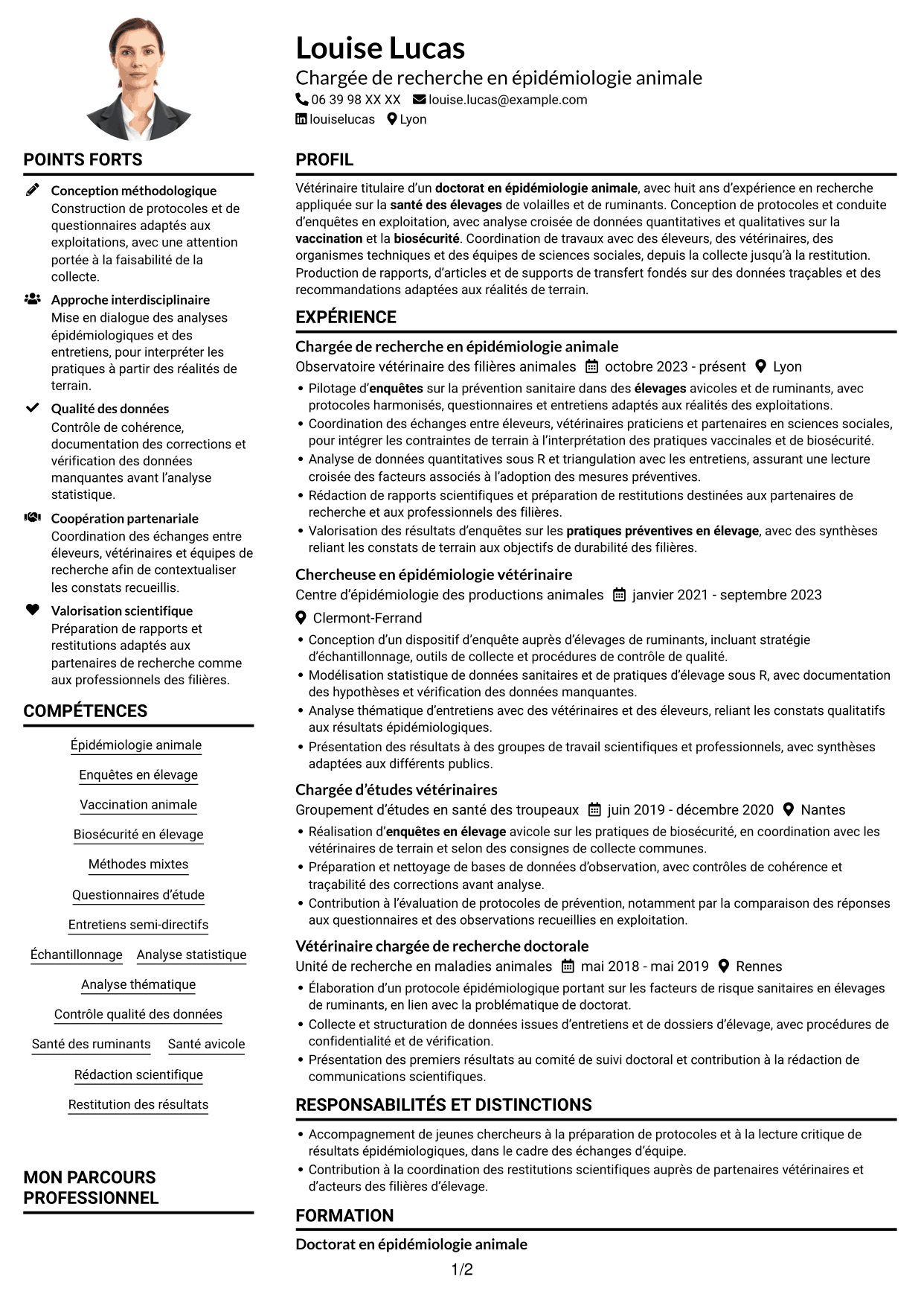Exemple de CV — page 1