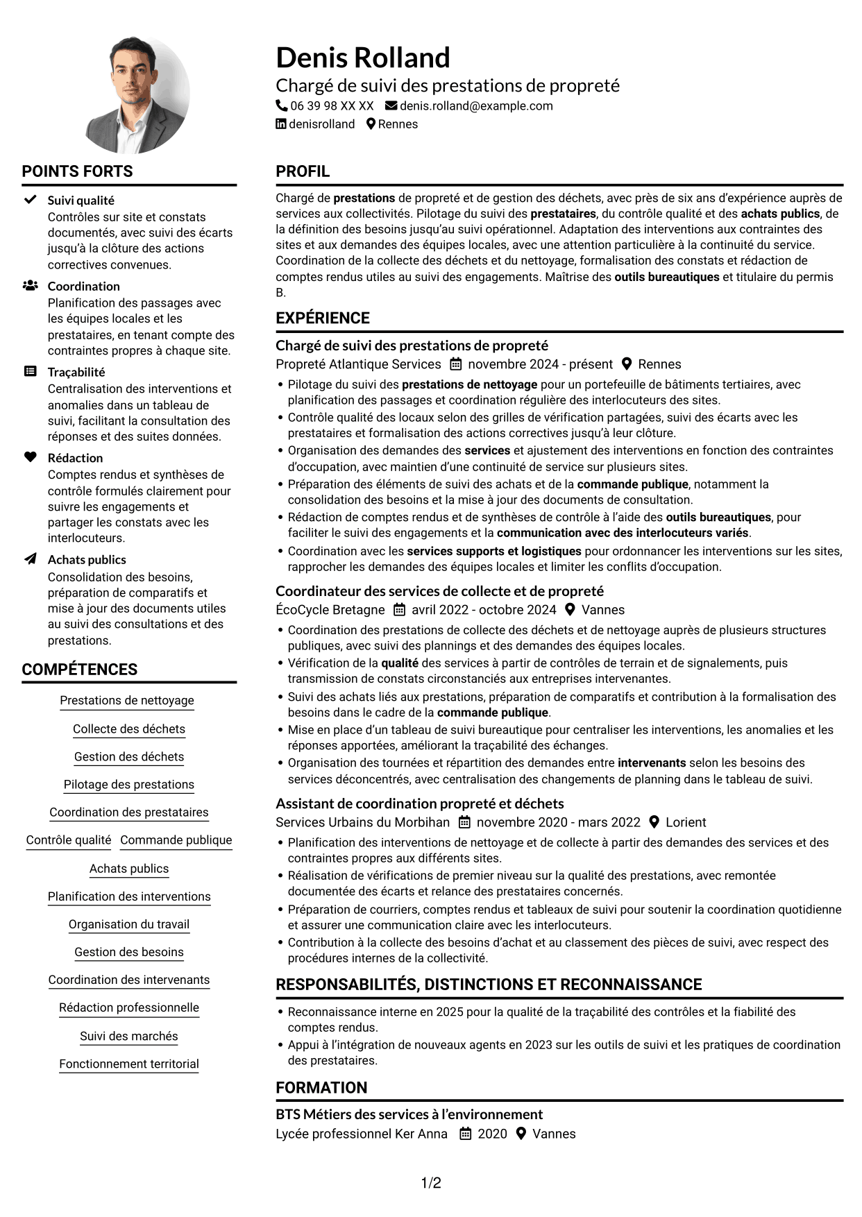 Exemple de CV — page 1
