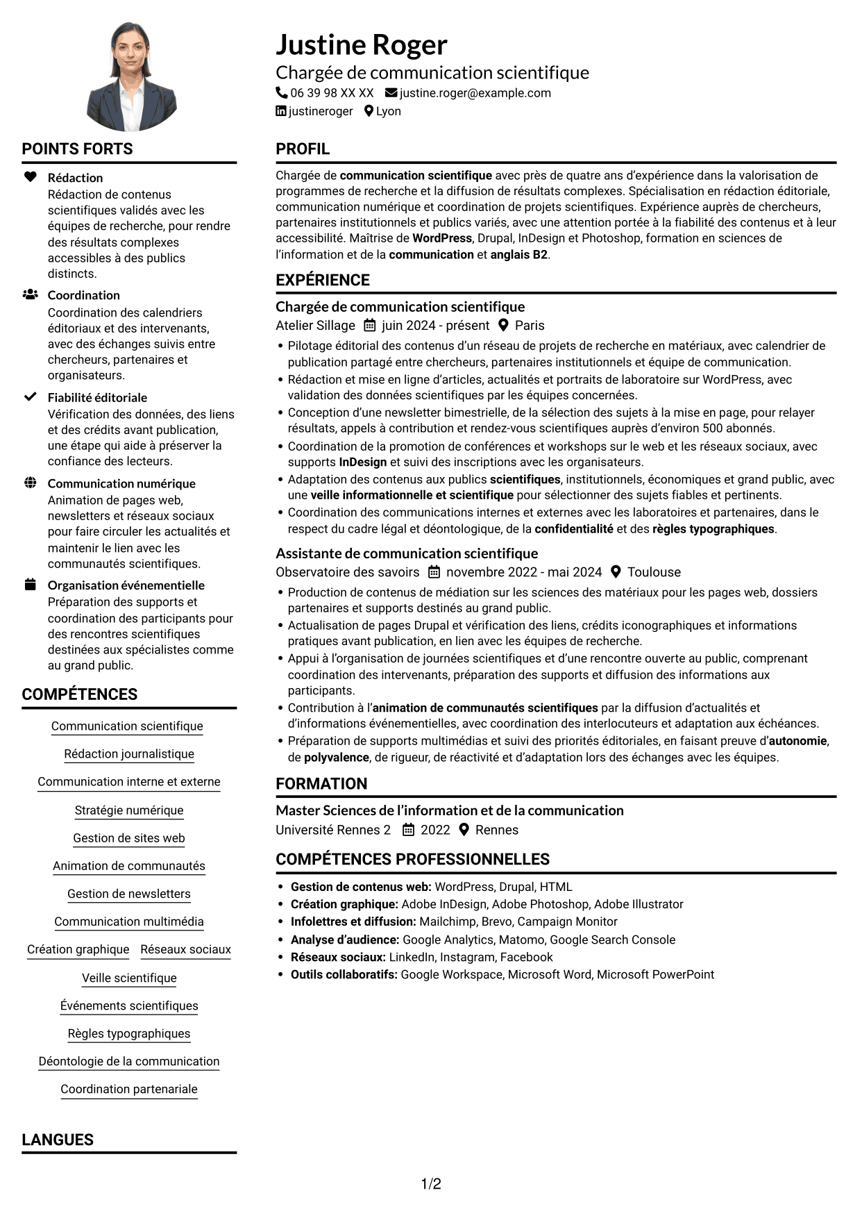 Exemple de CV — page 1