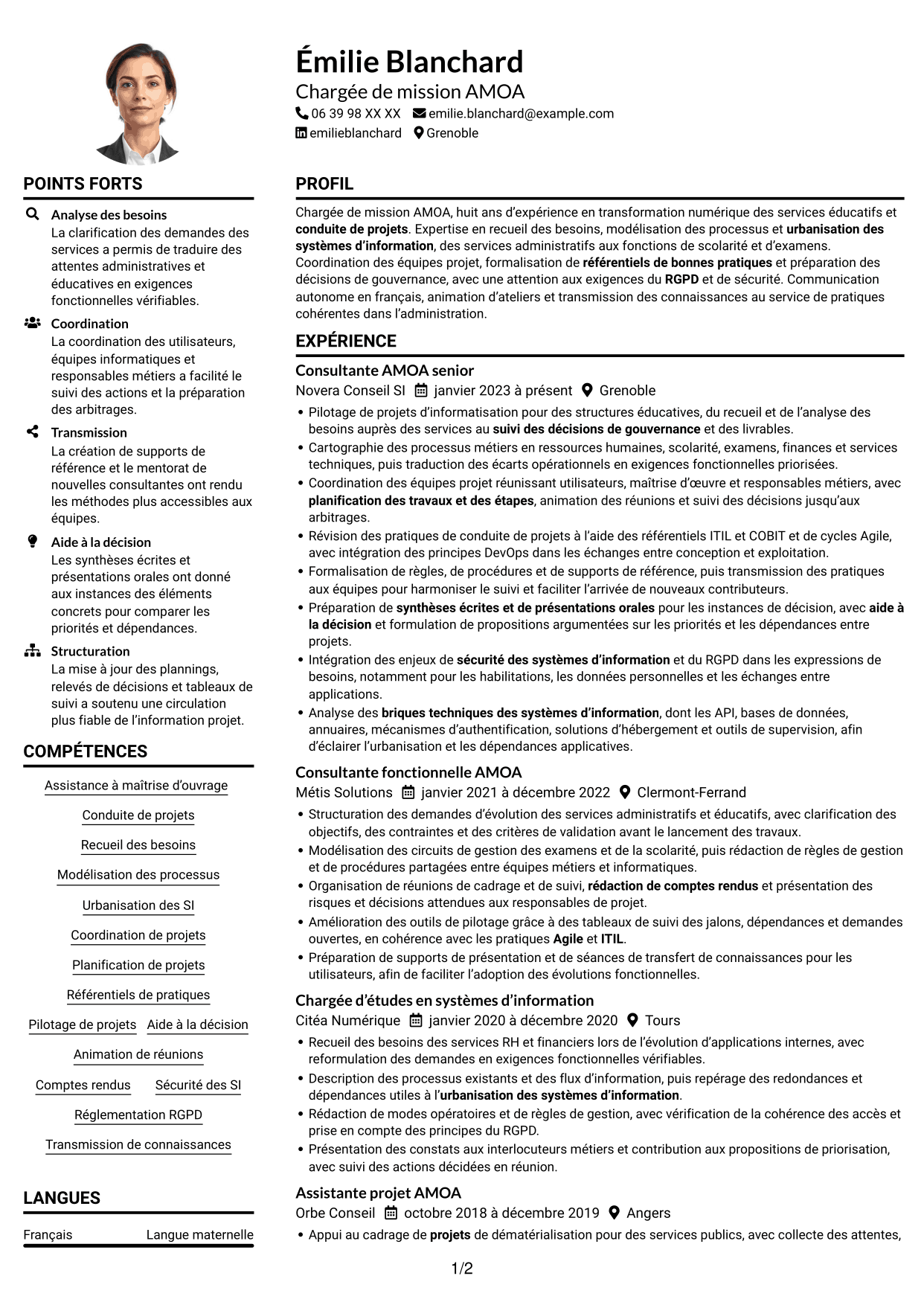 Exemple de CV — page 1
