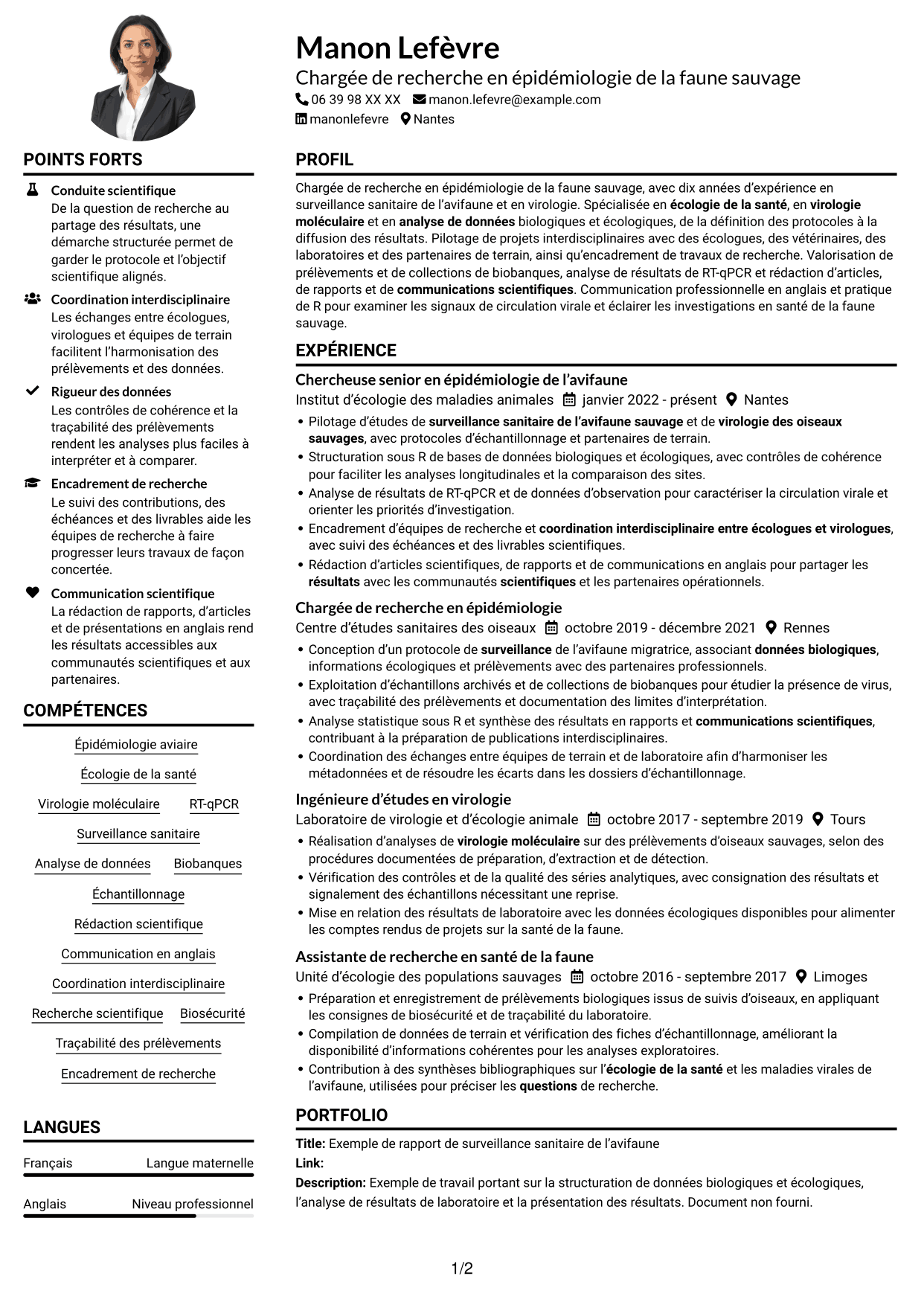 Exemple de CV — page 1