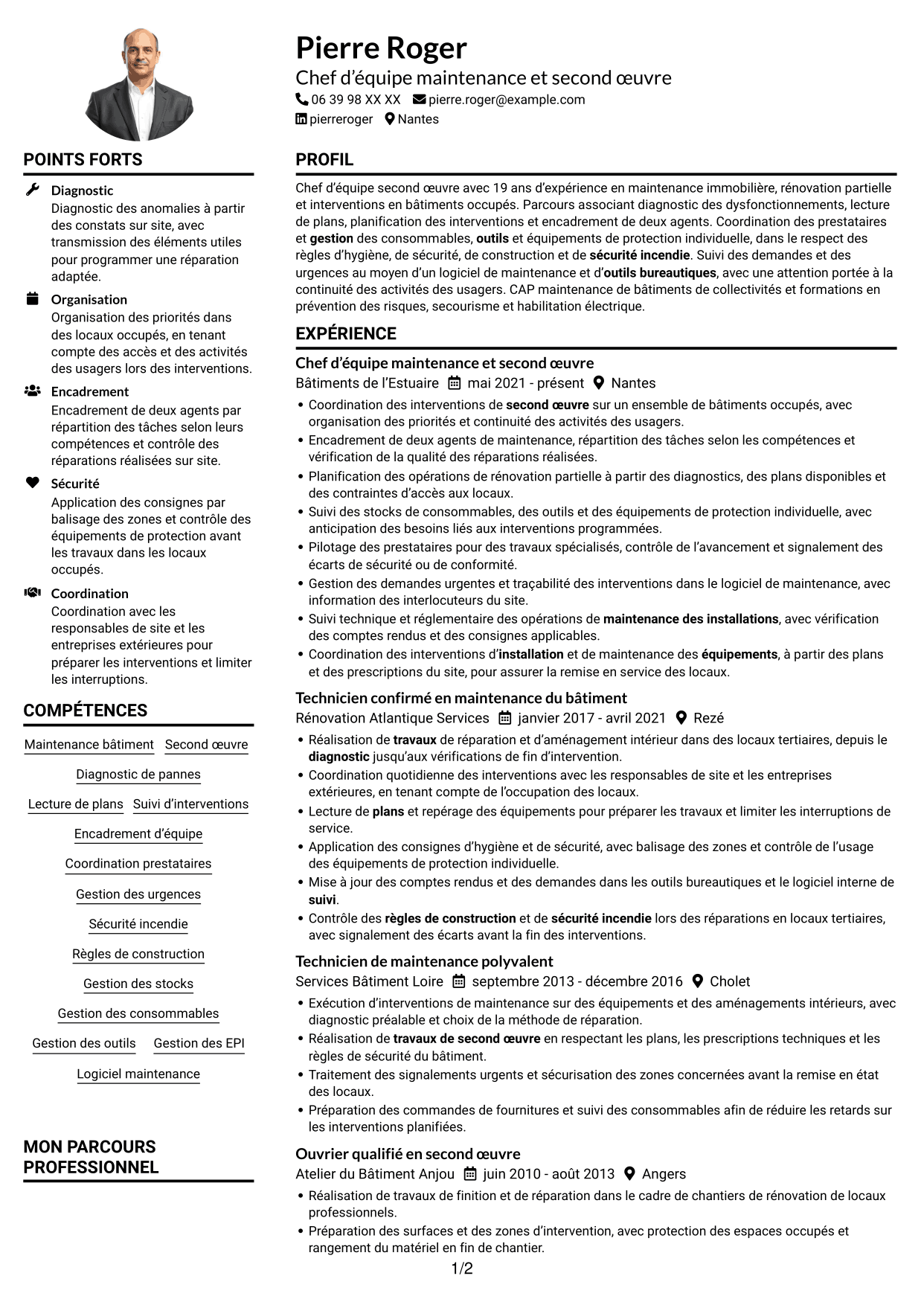 Exemple de CV — page 1