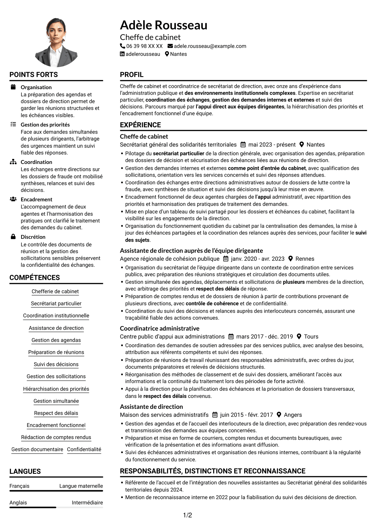 Exemple de CV — page 1