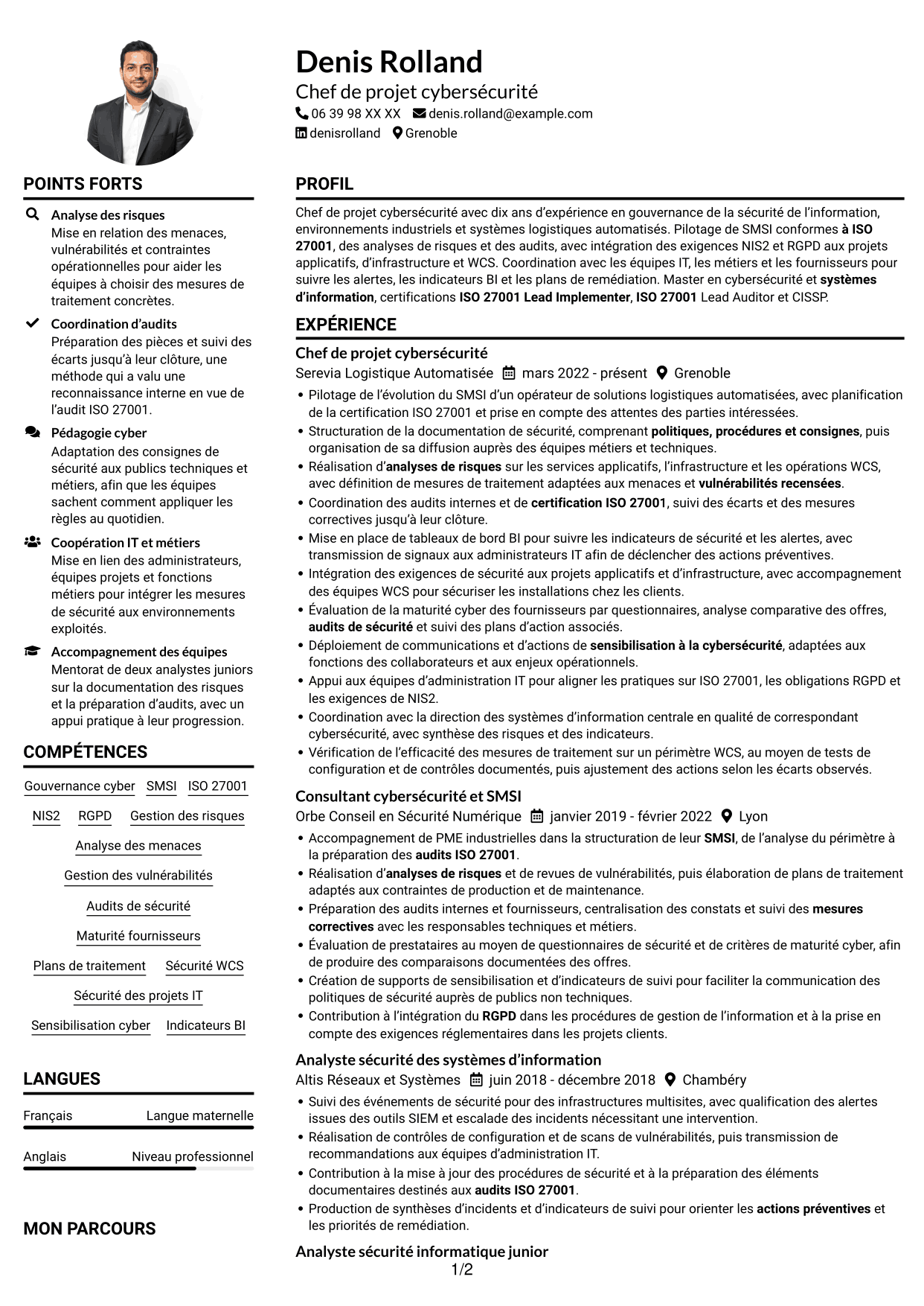 Exemple de CV — page 1