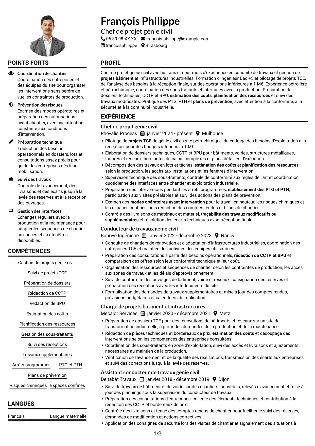 Exemple de CV — page 1