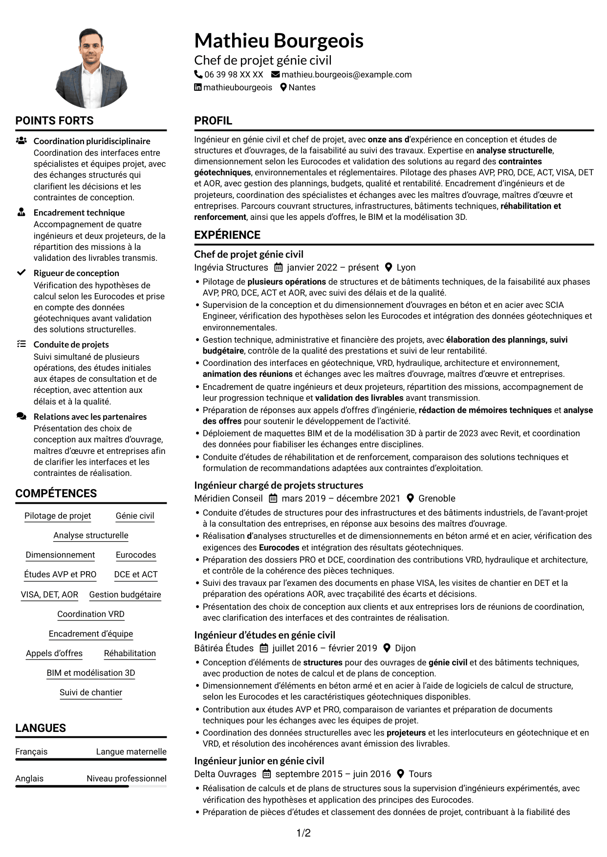 Exemple de CV — page 1