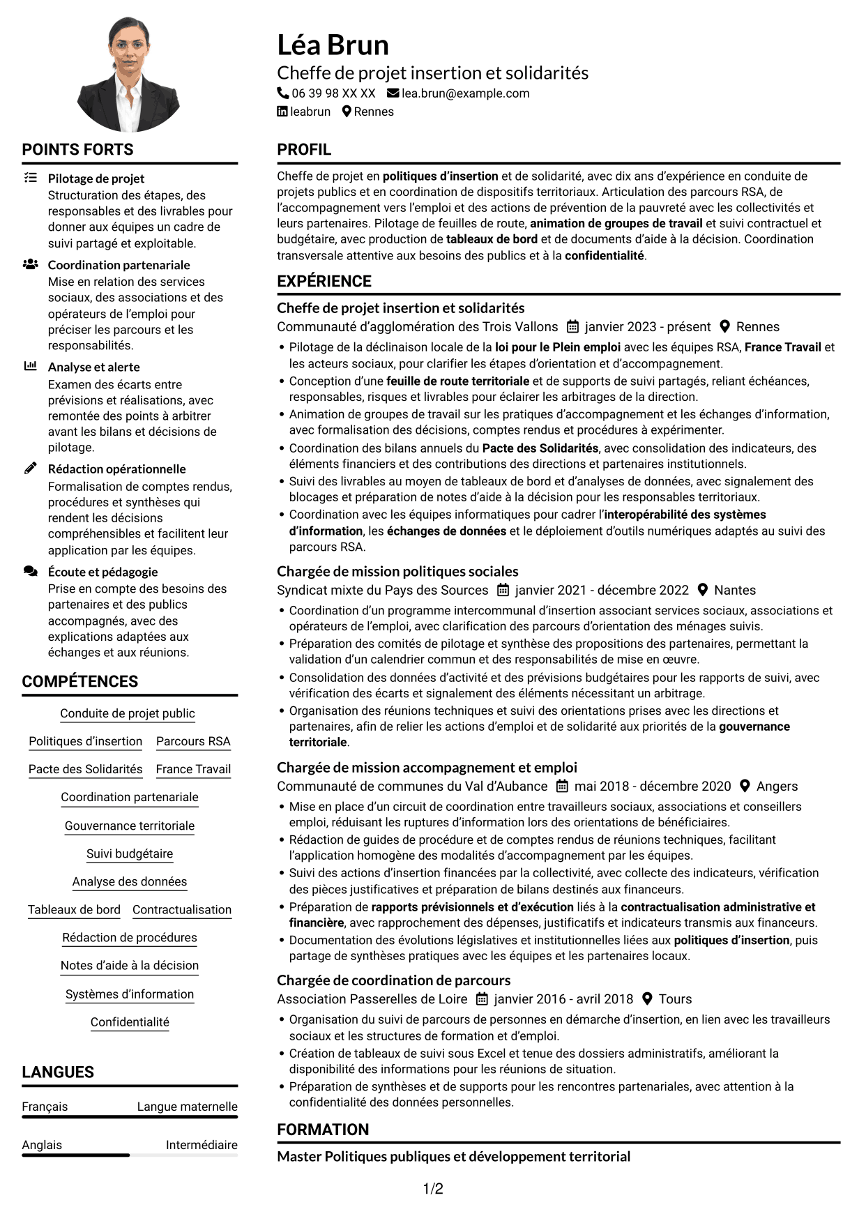 Exemple de CV — page 1