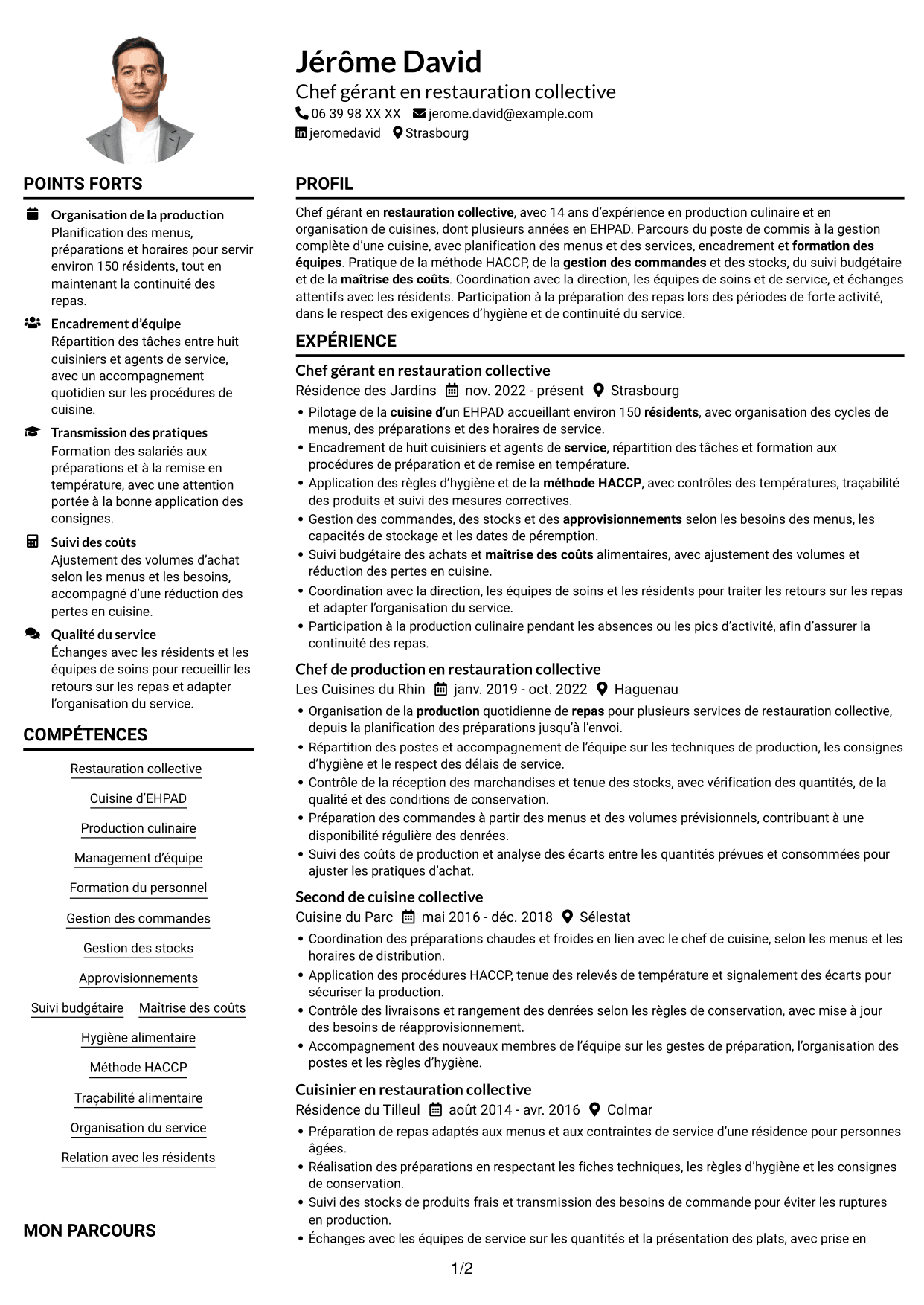 Exemple de CV — page 1