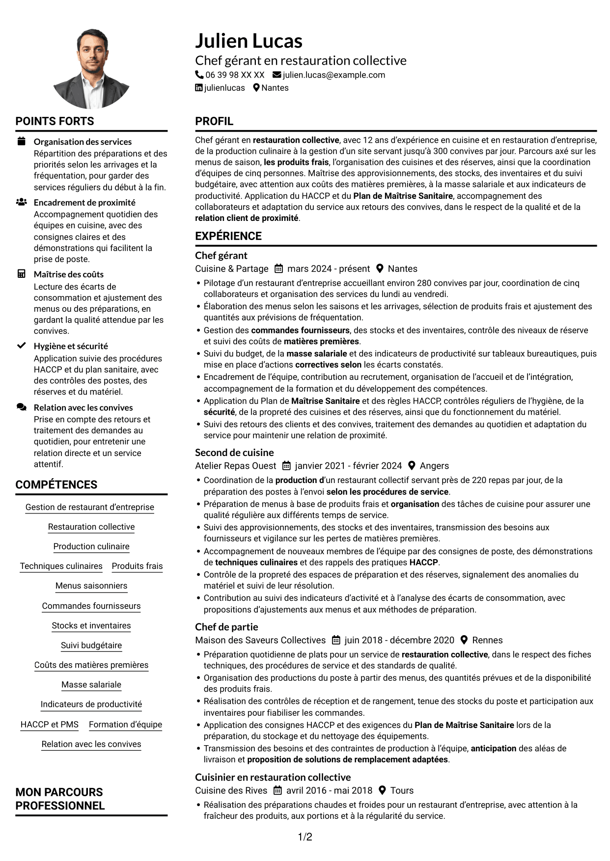 Exemple de CV — page 1