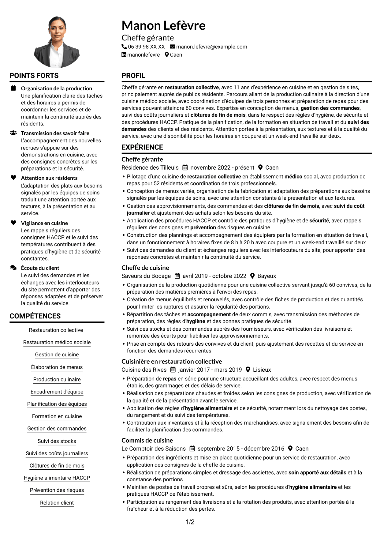 Exemple de CV — page 1
