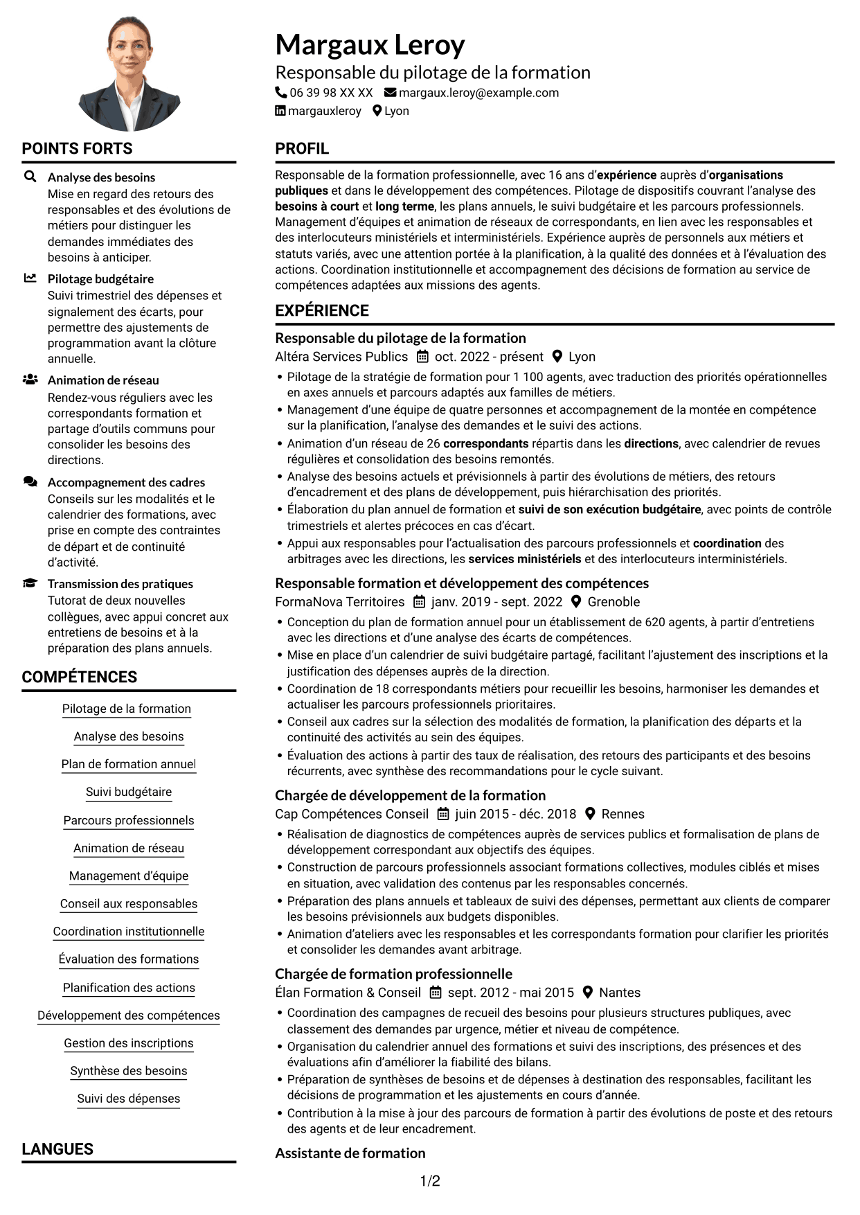 Exemple de CV — page 1