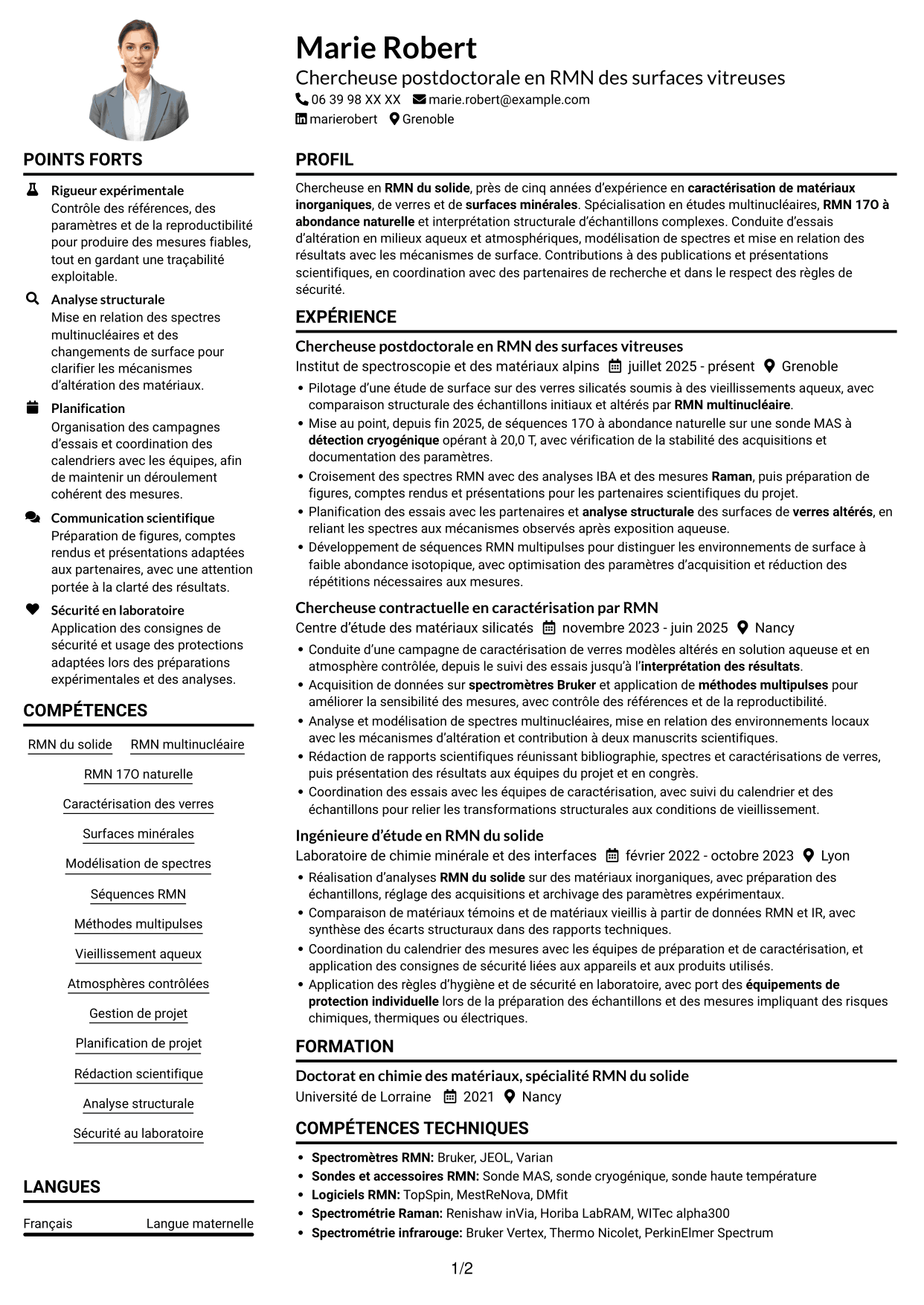Exemple de CV — page 1