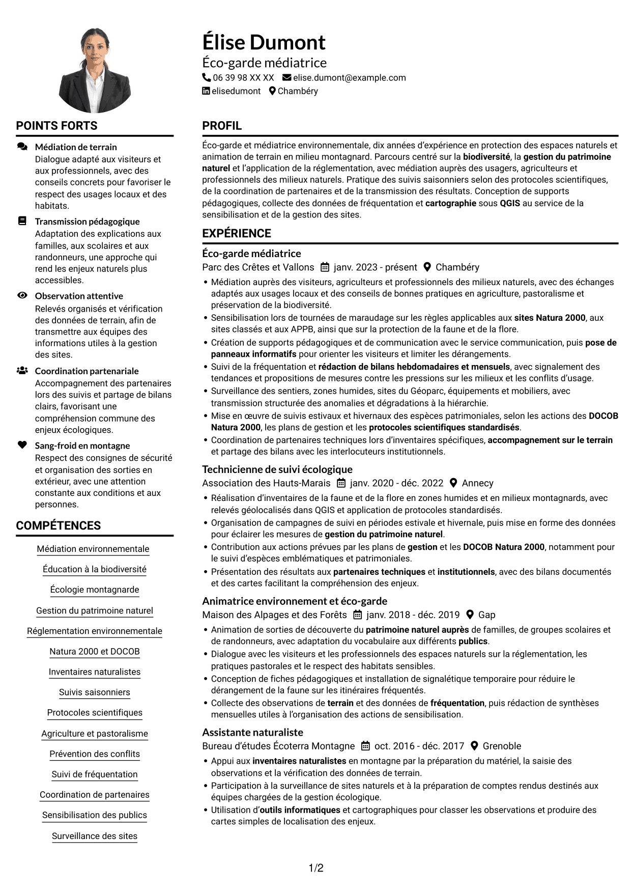 Exemple de CV — page 1