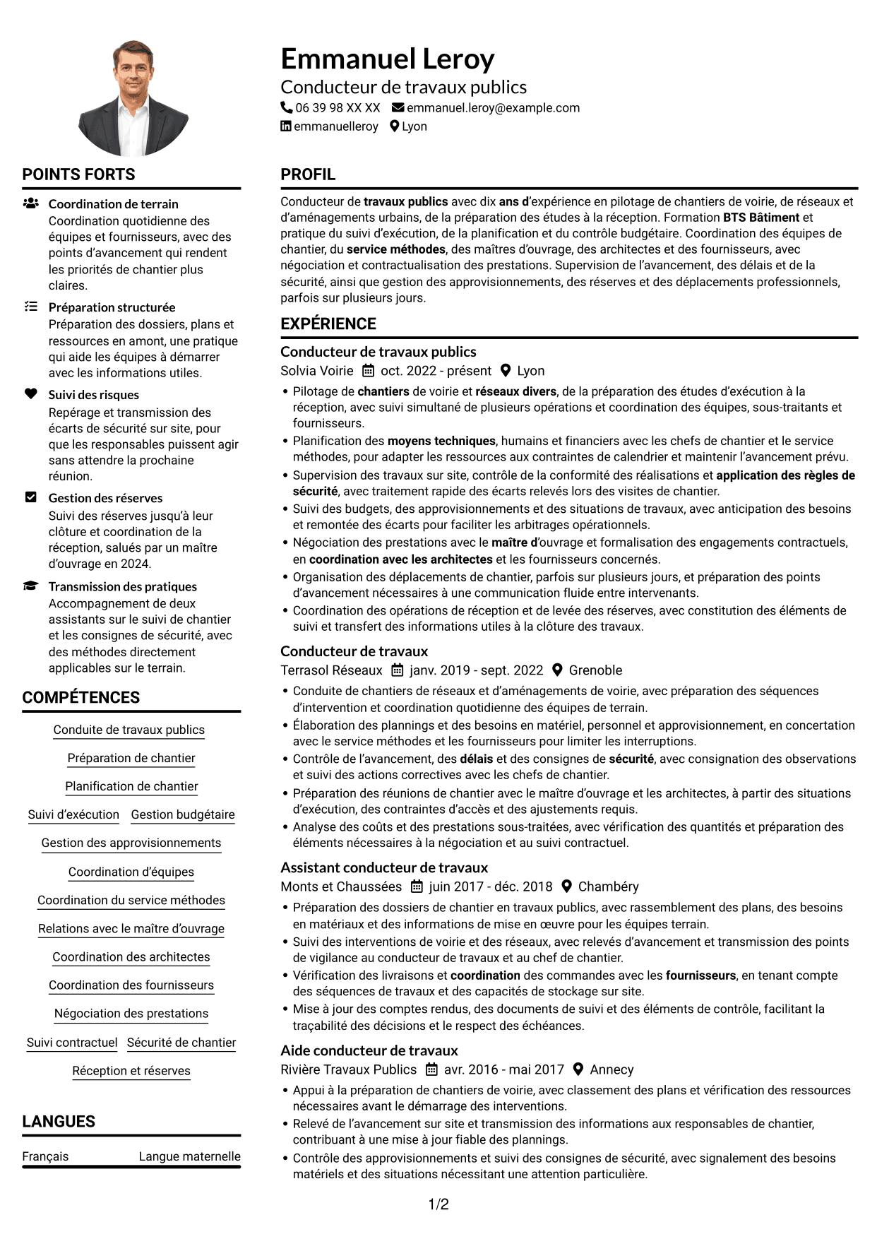 Exemple de CV — page 1