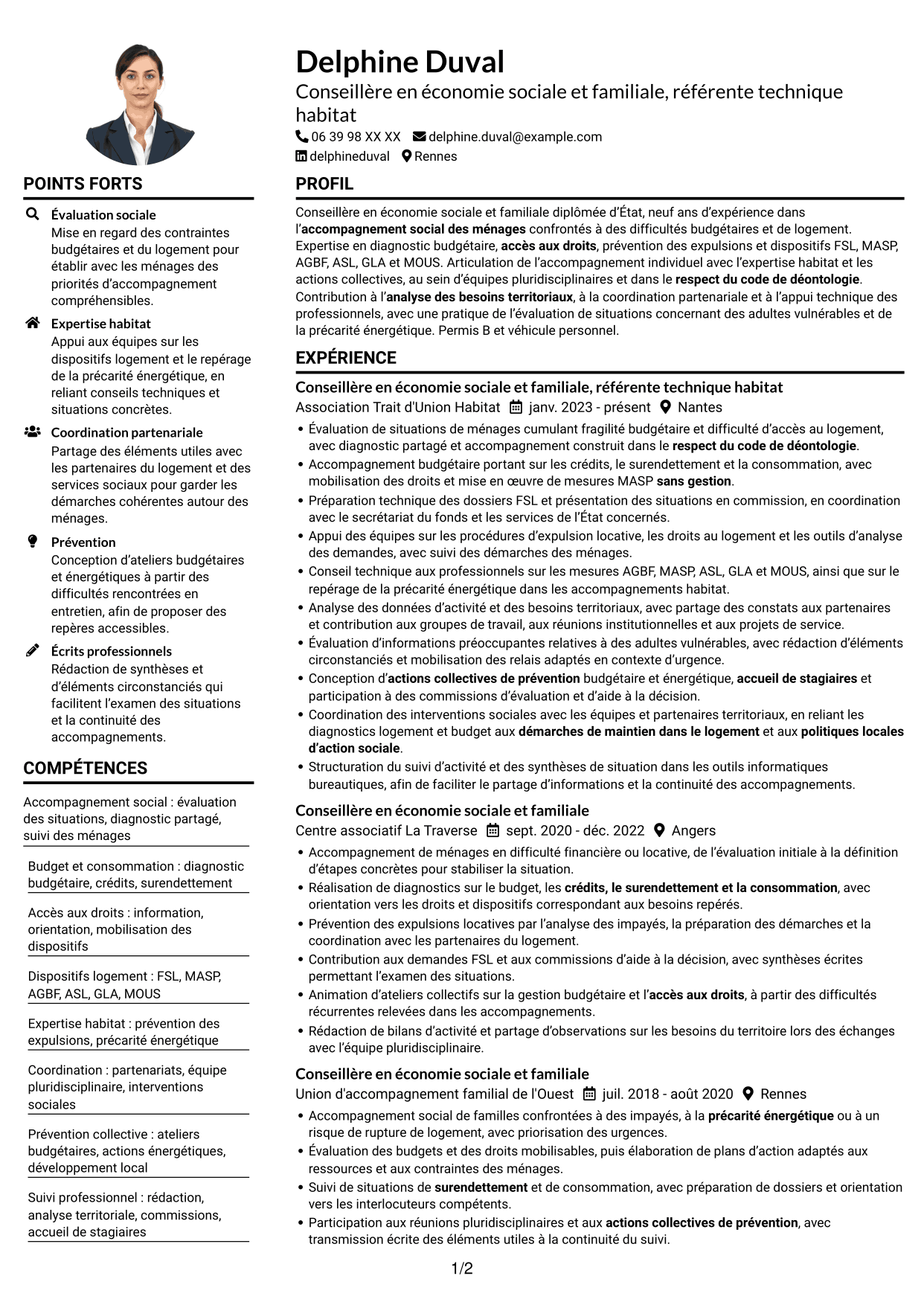 Exemple de CV — page 1