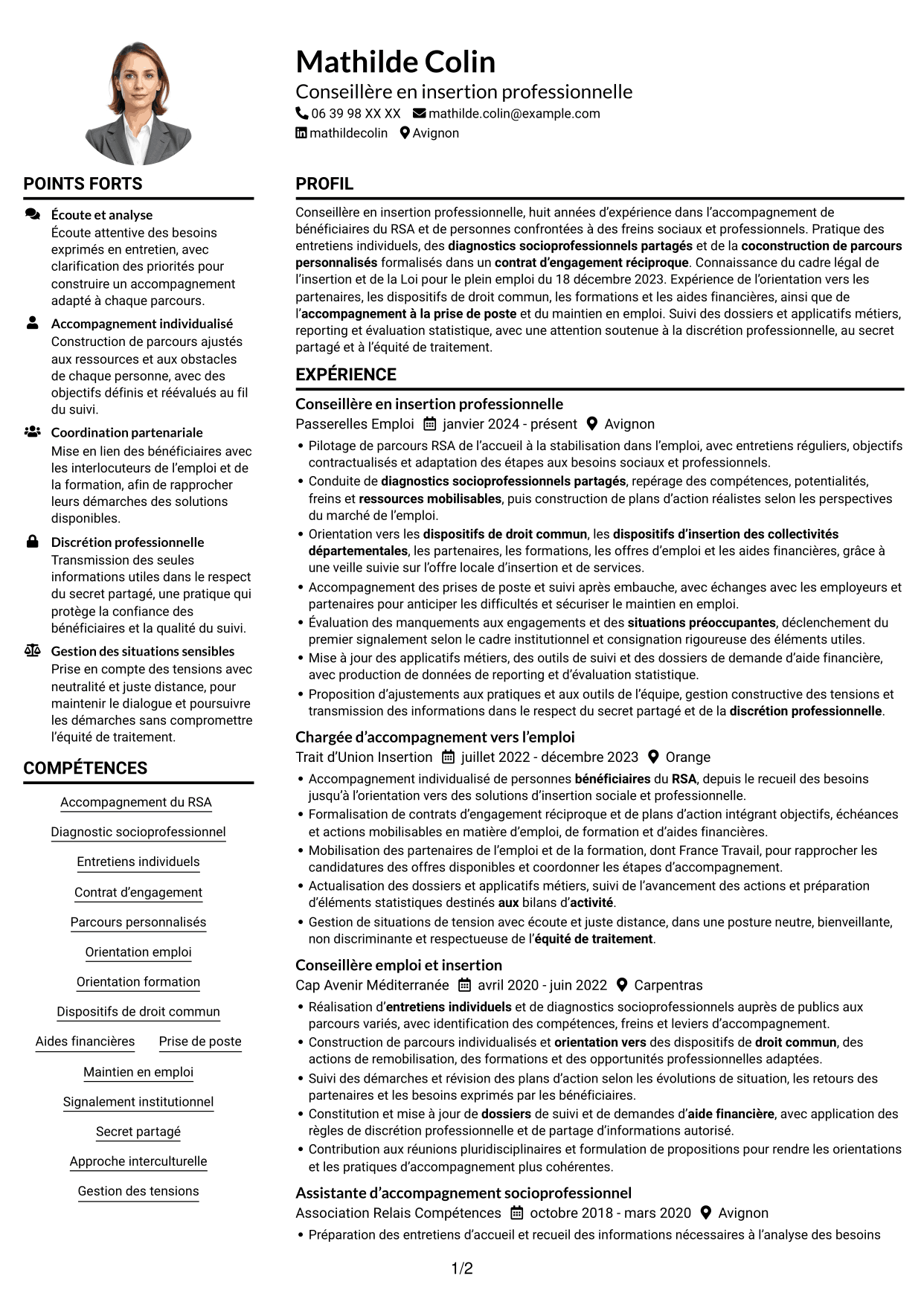 Exemple de CV — page 1