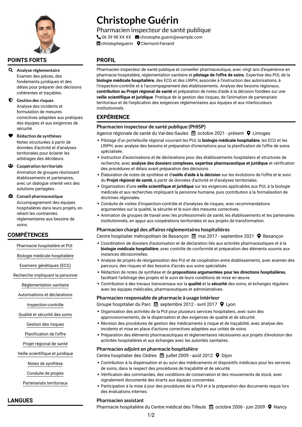 Exemple de CV — page 1