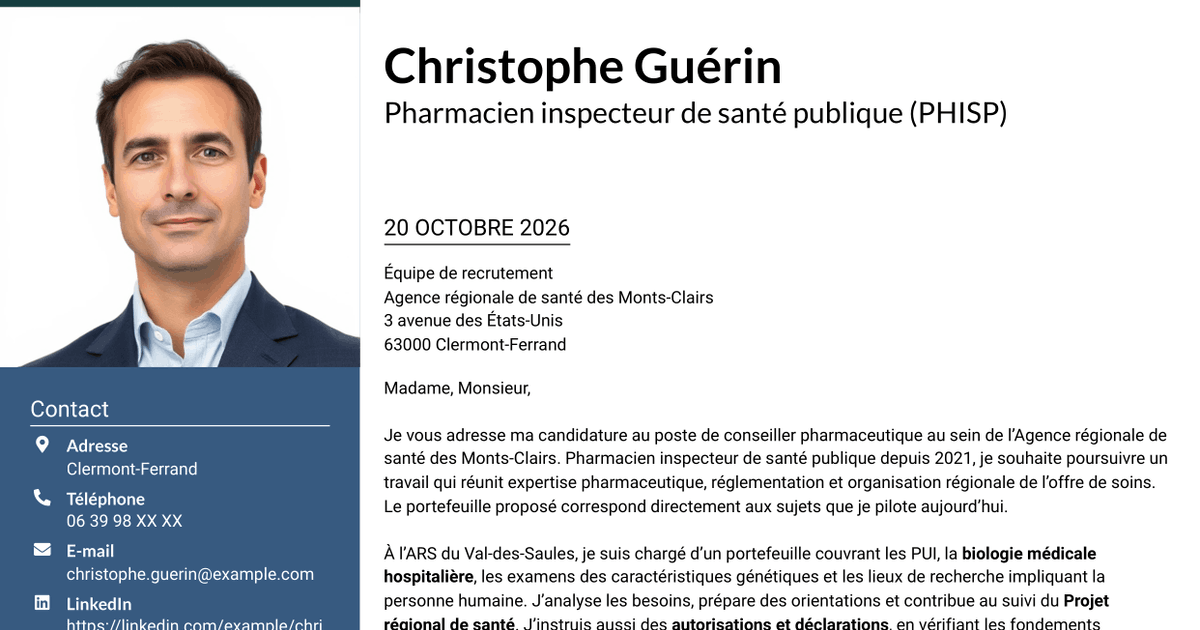7 modèles de lettre de motivation pour Conseiller pharmaceutique - PUI et biologie médicale, avec exemples