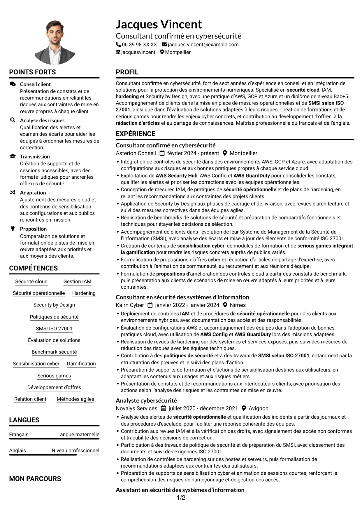 Exemple de CV — page 1