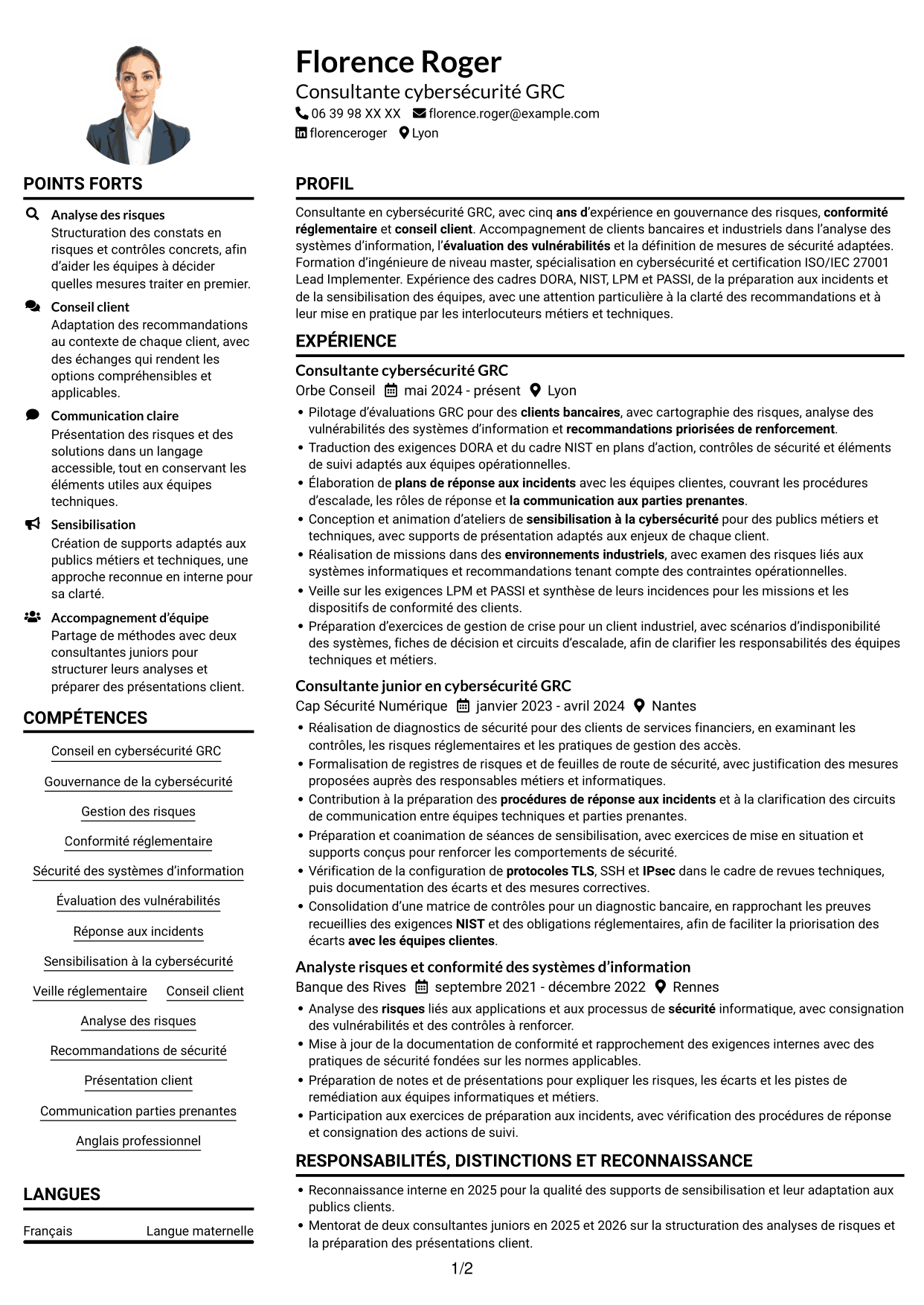 Exemple de CV — page 1