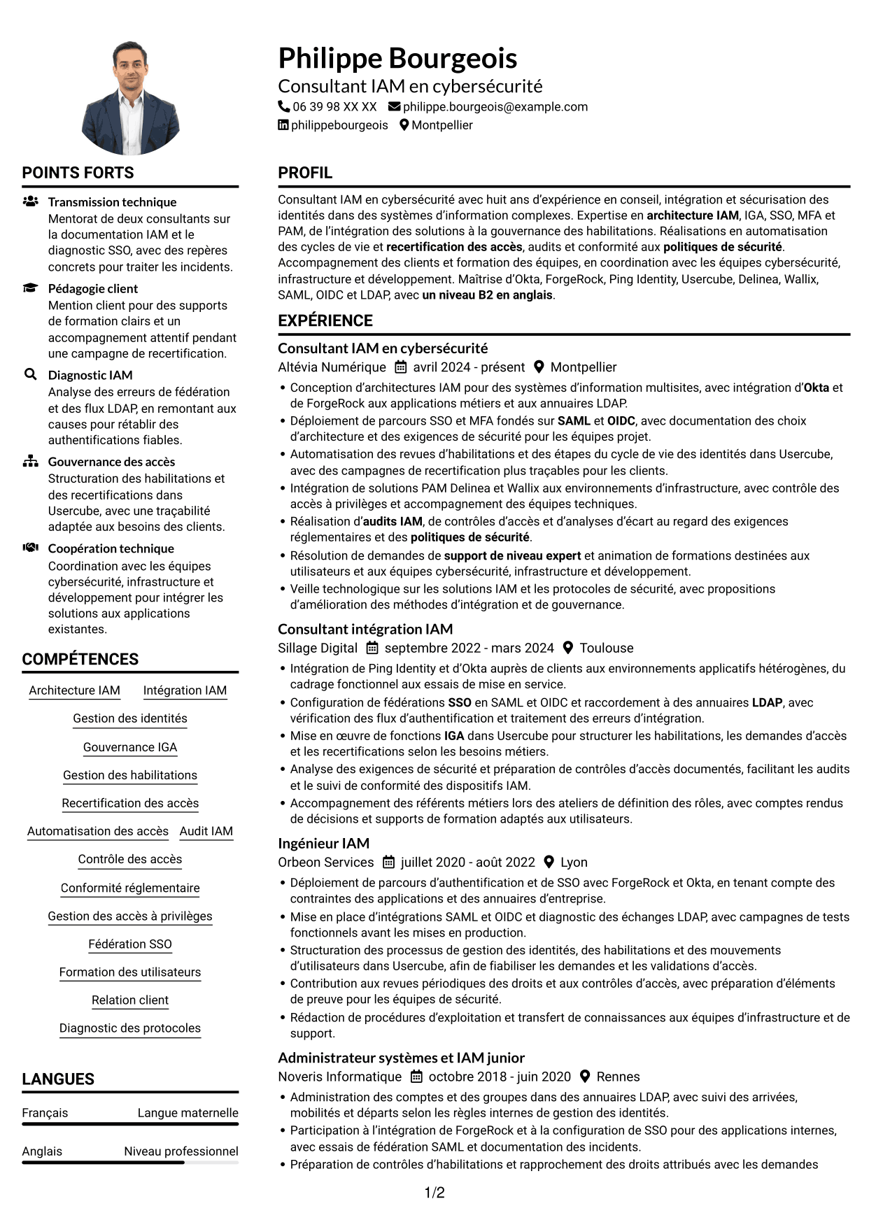 Exemple de CV — page 1