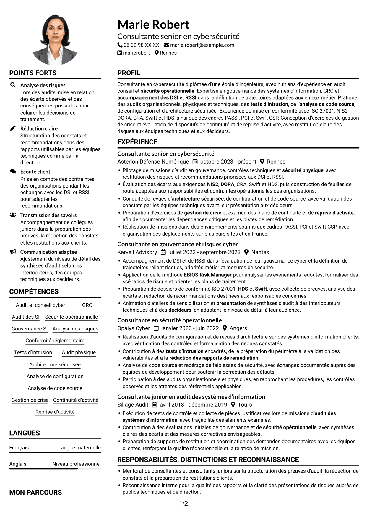 Exemple de CV — page 1