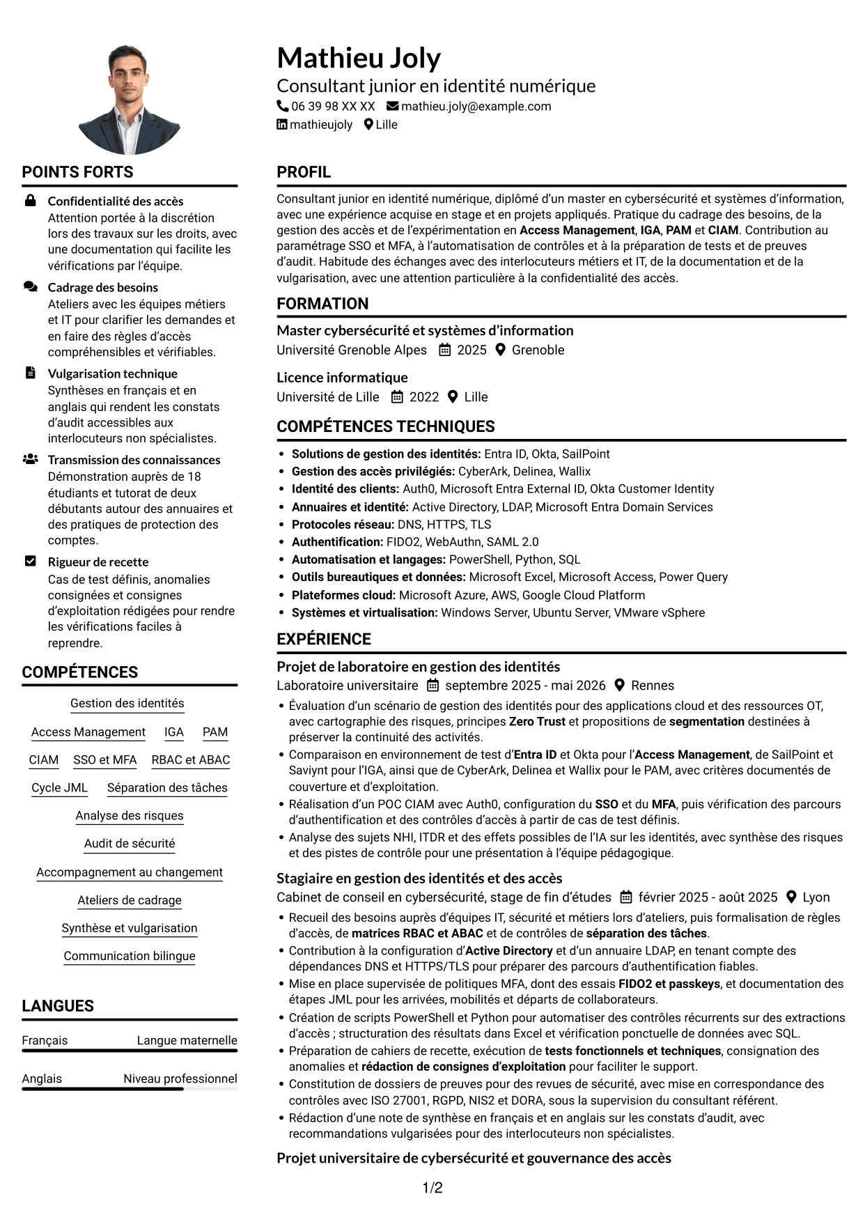 Exemple de CV — page 1