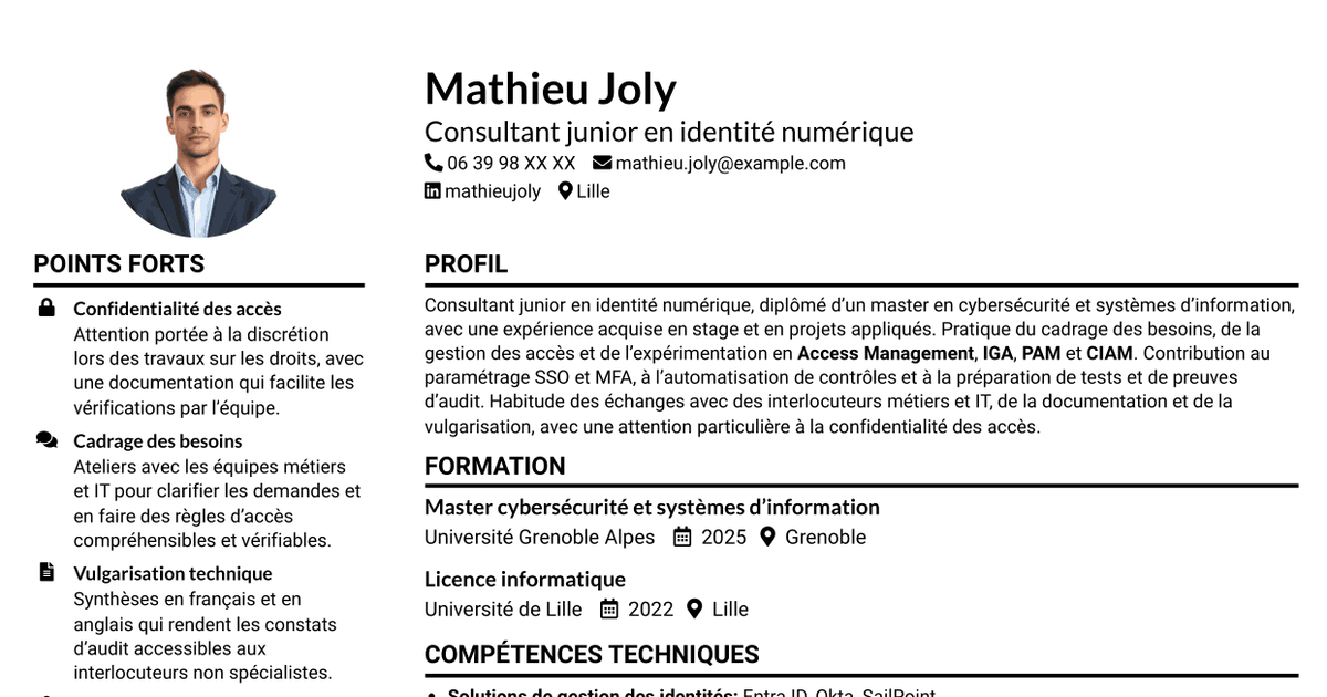7 modèles de CV pour Consultant junior - Identité numérique, avec exemples