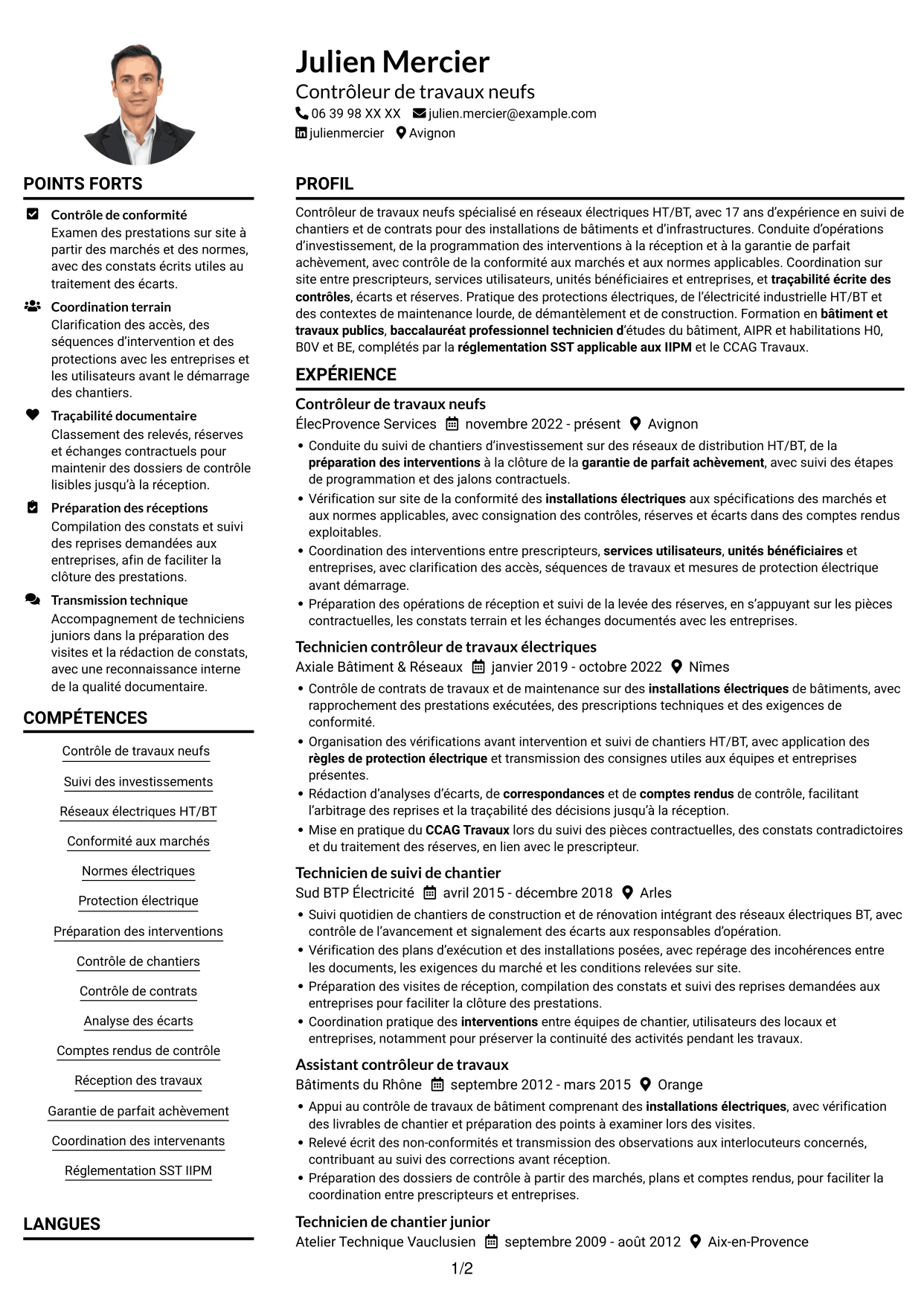 Exemple de CV — page 1